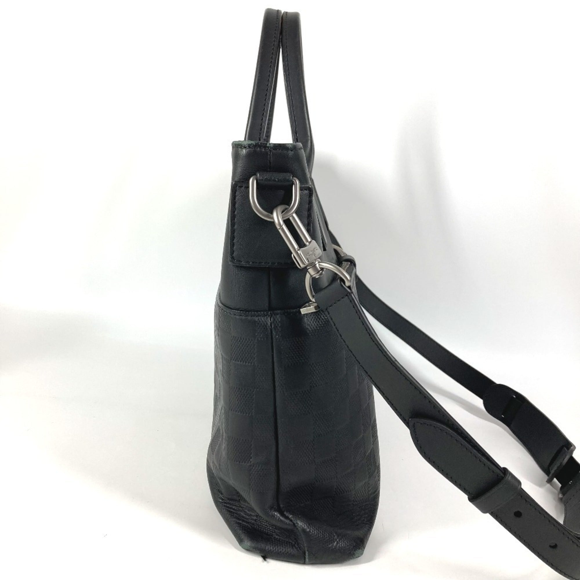 Louis Vuitton Black Onyx Damier Infini Leather Briefcase Handbag Shoulder Bag Tote Bag (Pre-Owned)