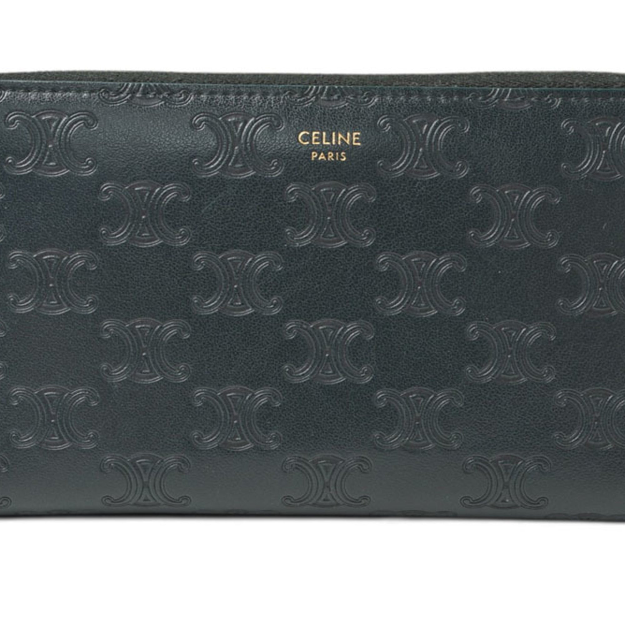 Celine Green Leather Coin Purse/Coin Case (Pre-Owned)