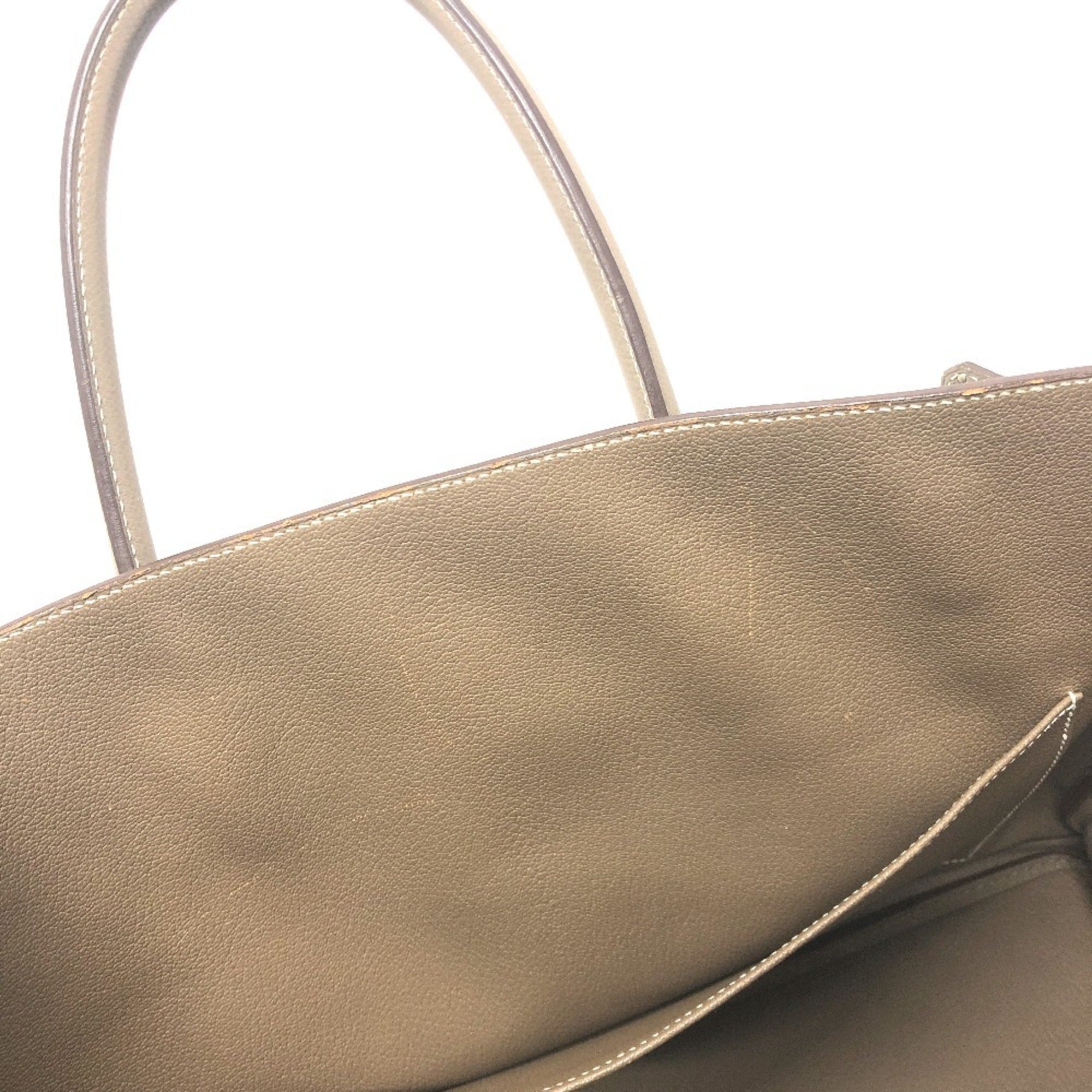 Hermes Brown Etoupe Gray Epsom Leather Handbag Tote Bag (Pre-Owned)