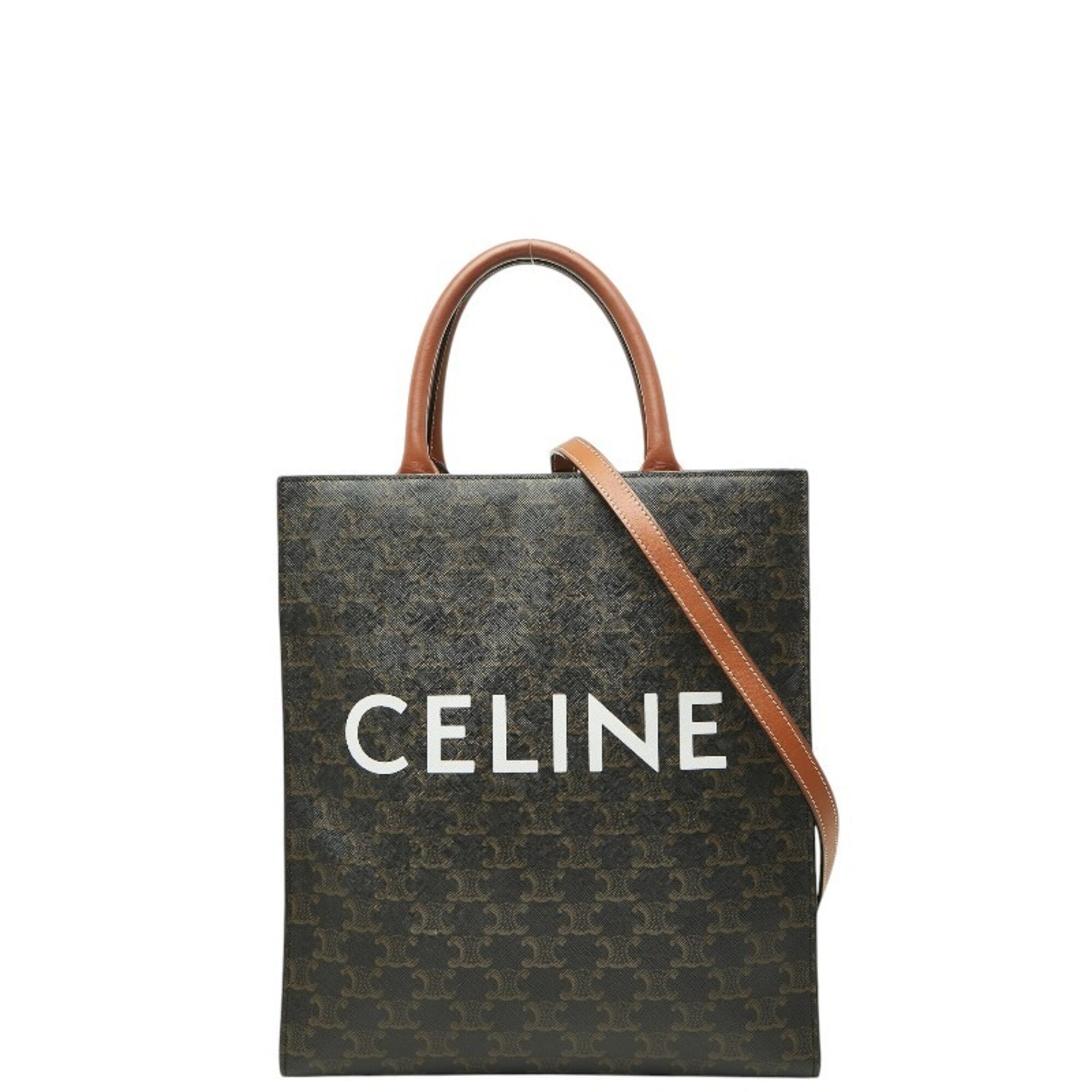 Celine Black Brown Pvc Leather Shoulder Bag Tote Bag (Pre-Owned)