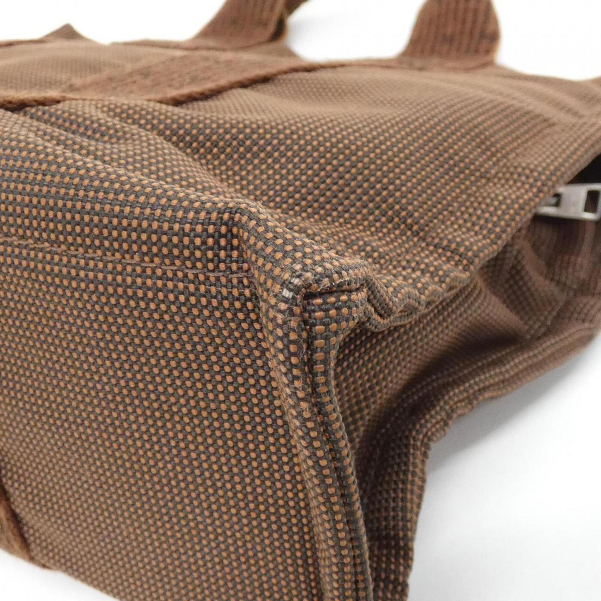 Hermes Her Line Brown Canvas Handbag (Pre-Owned)