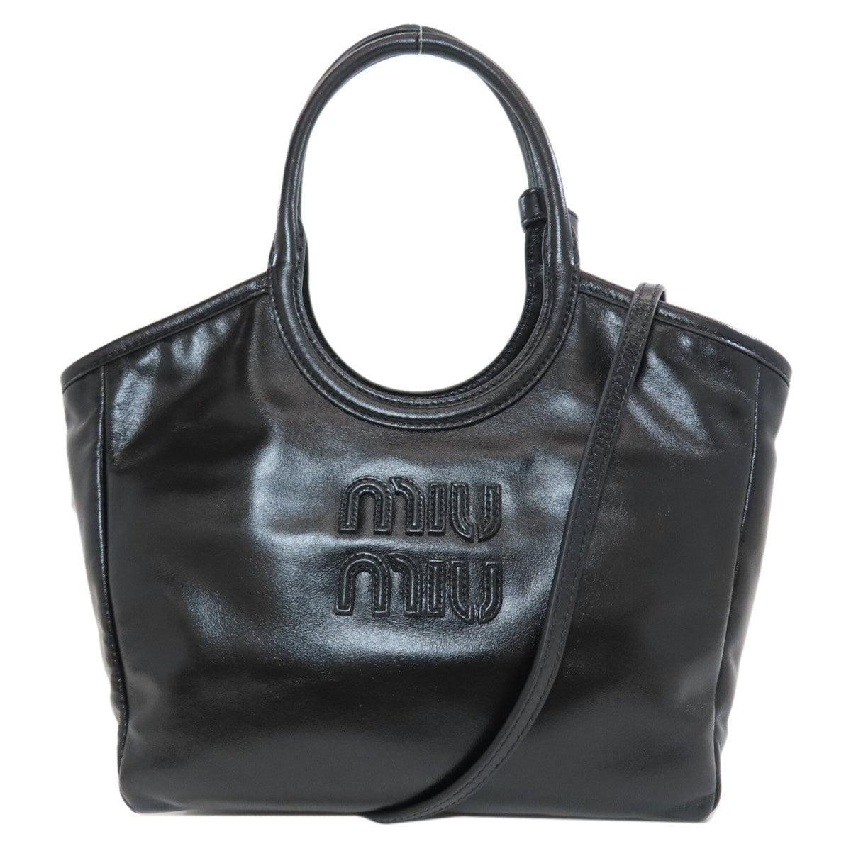 Miu Miu Black Leather Tote Bag (Pre-Owned)