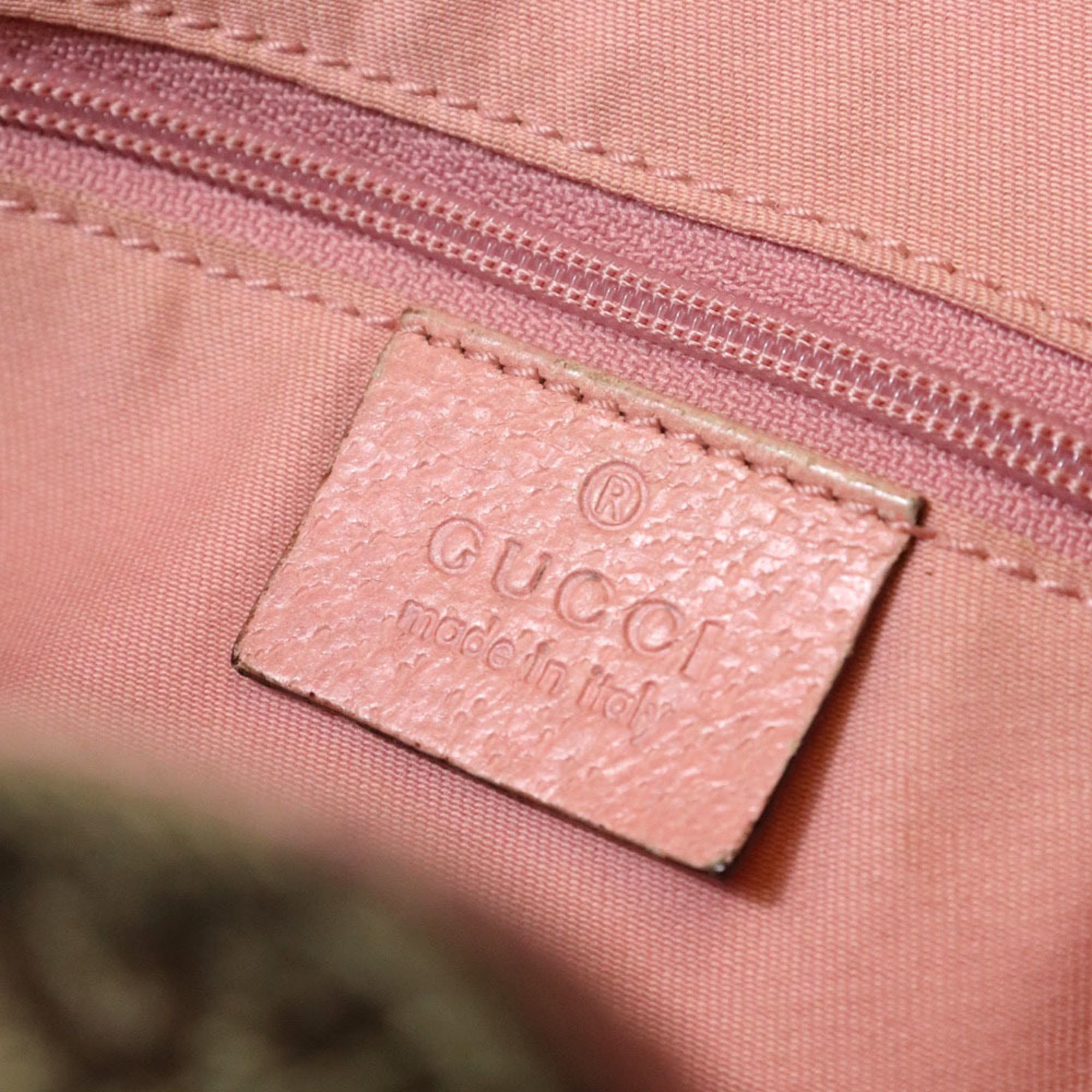 Gucci Beige Beige Pink Gg Canvas Tote Bag (Pre-Owned)