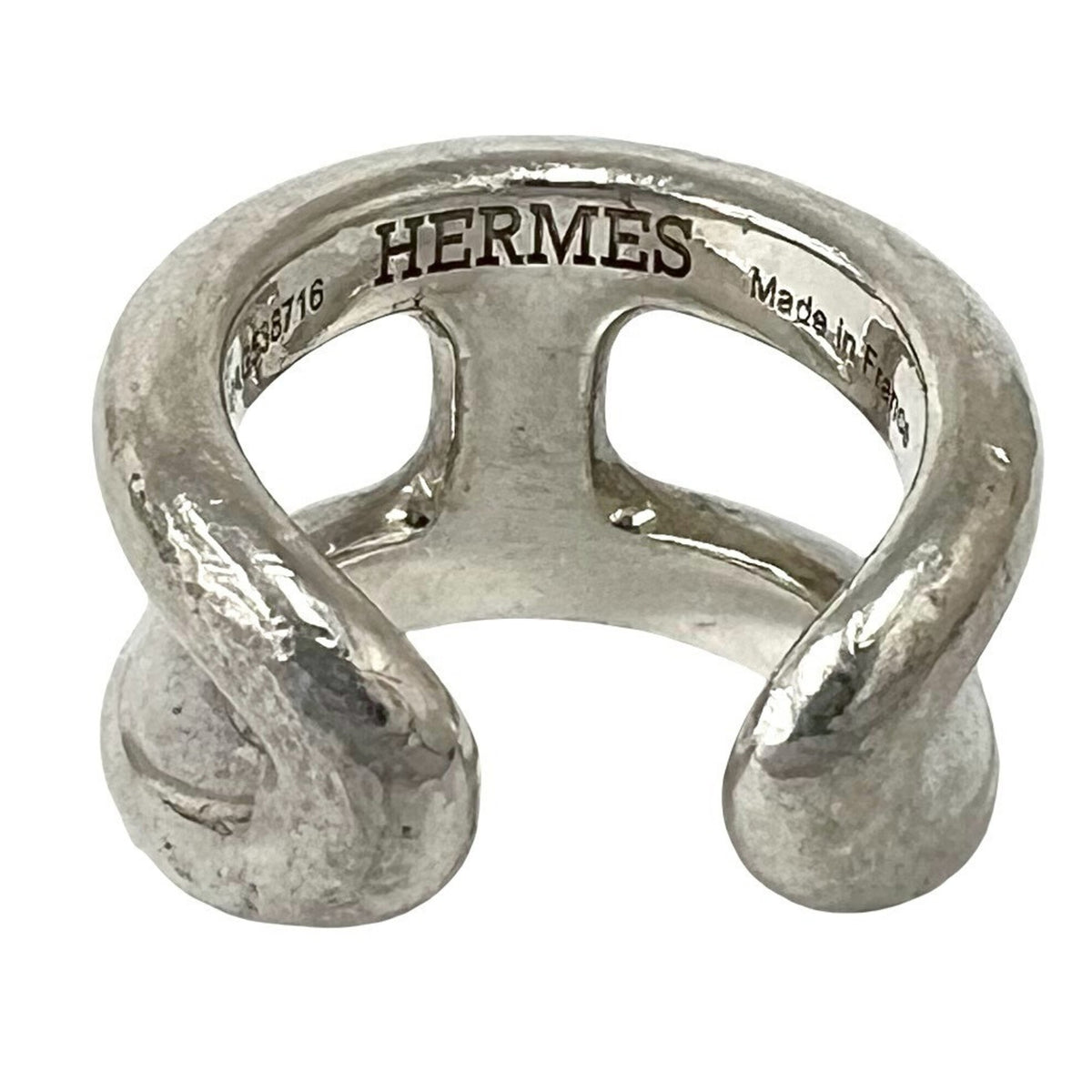 Hermes Silver Silver 925 Band Ring (Pre-Owned)