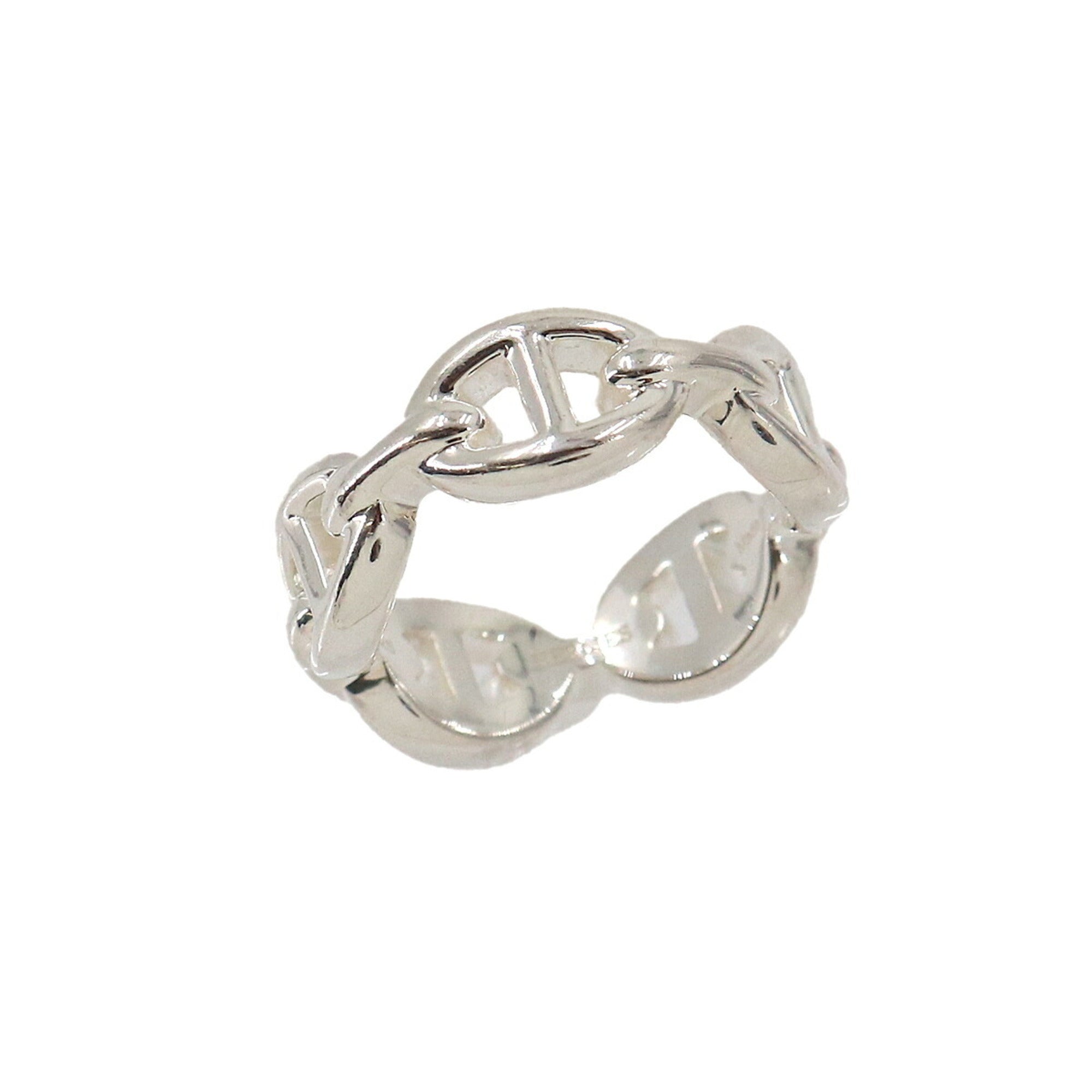 Hermes Silver Silver 925 Band Ring (Pre-Owned)