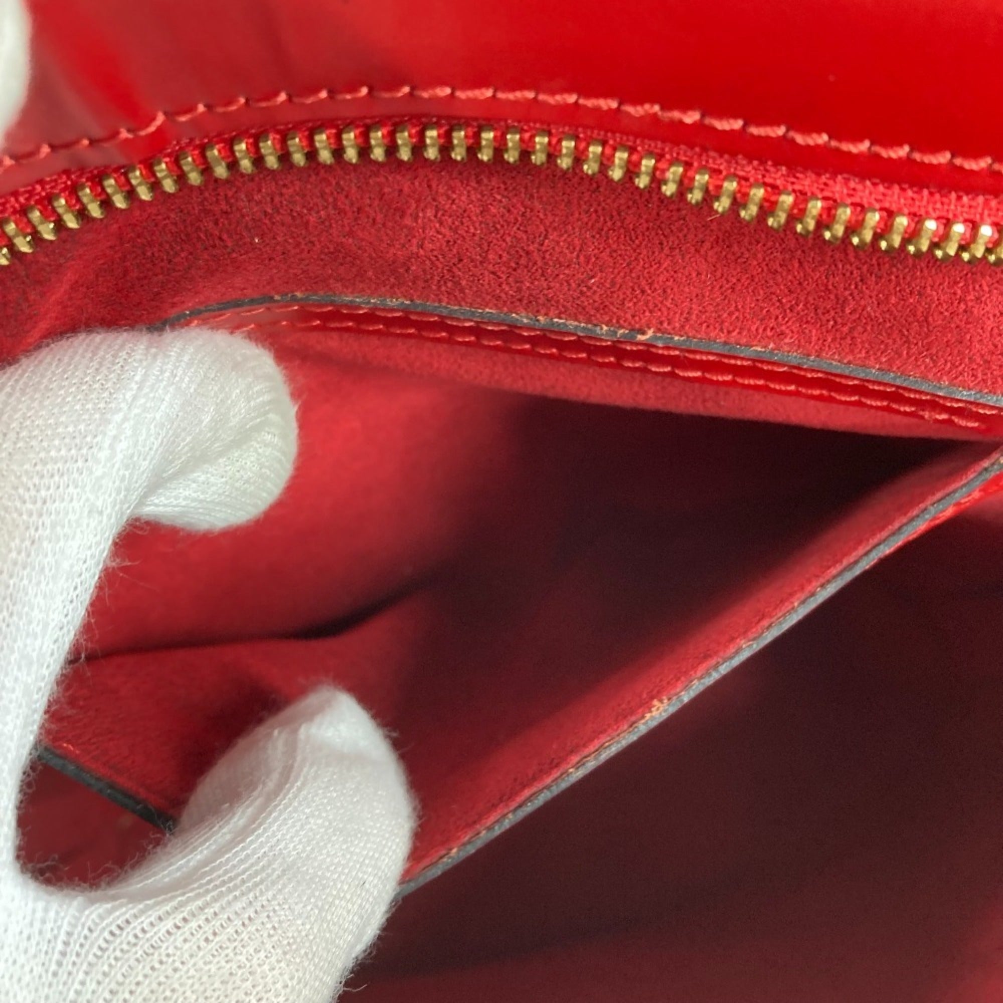 Louis Vuitton Castilian Red Red Color Epi Leather Shoulder Bag Tote Bag (Pre-Owned)