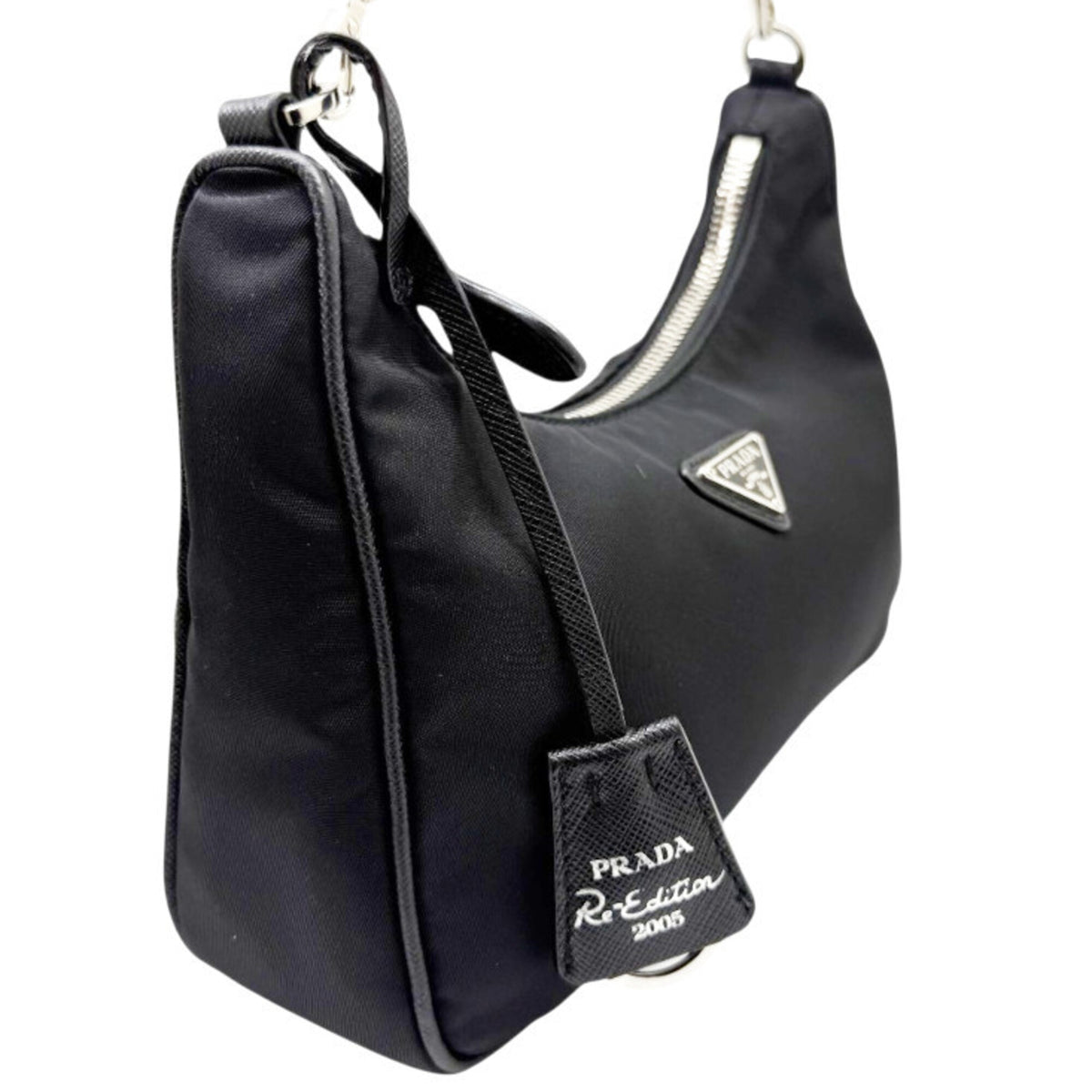 Prada Black Nylon Handbag Pouch Shoulder Bag (Pre-Owned)