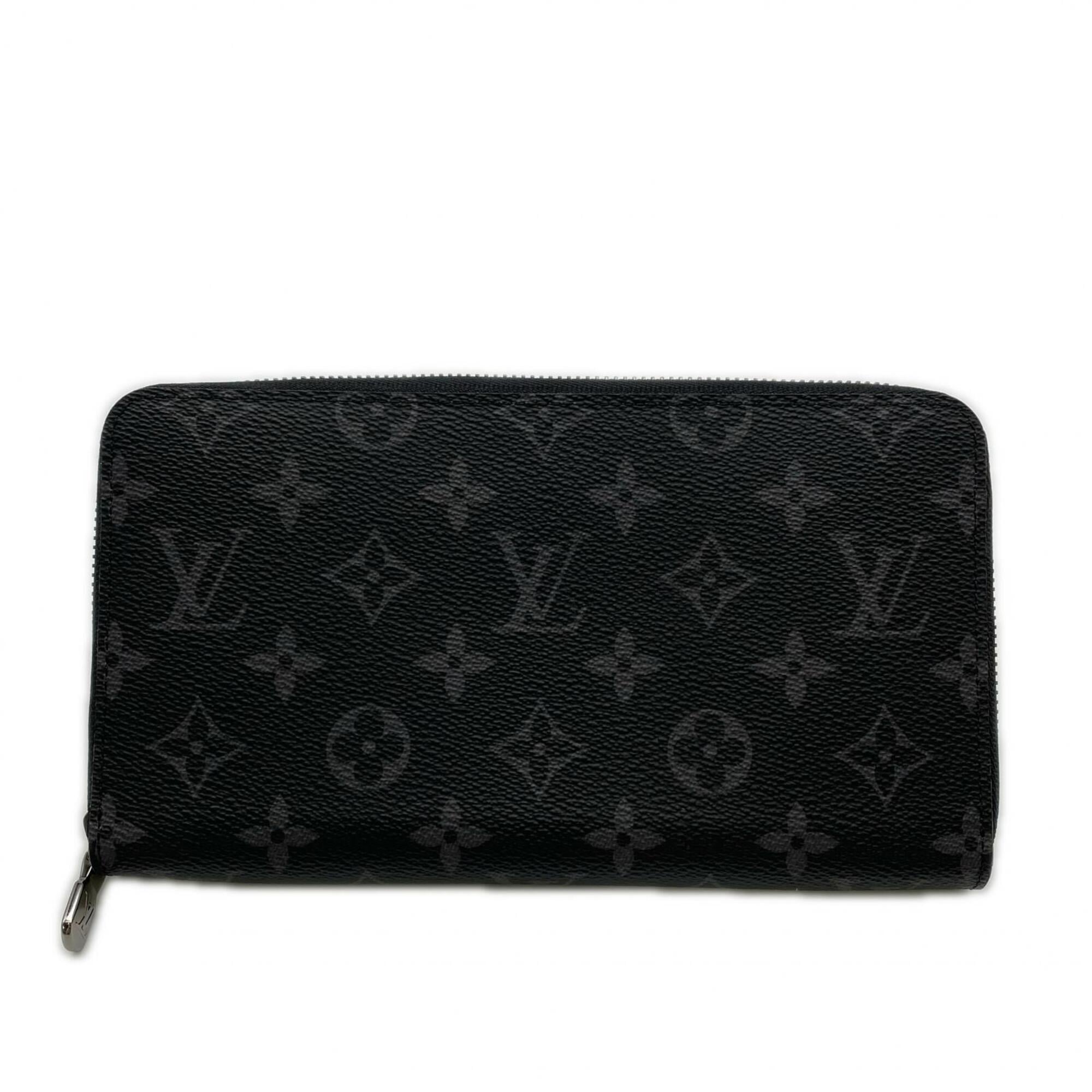 Louis Vuitton Black Gray Coated Canvas Leather Long Wallet (Bi-Fold) (Pre-Owned)