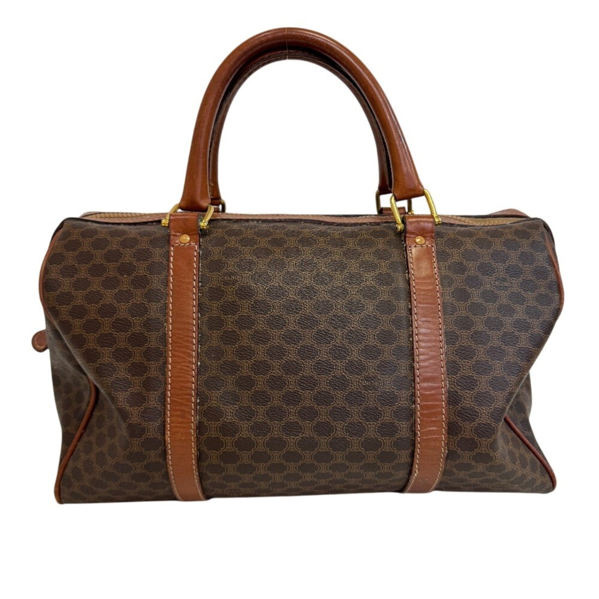 Celine Macadam Brown Pvc Boston Bag (Pre-Owned)