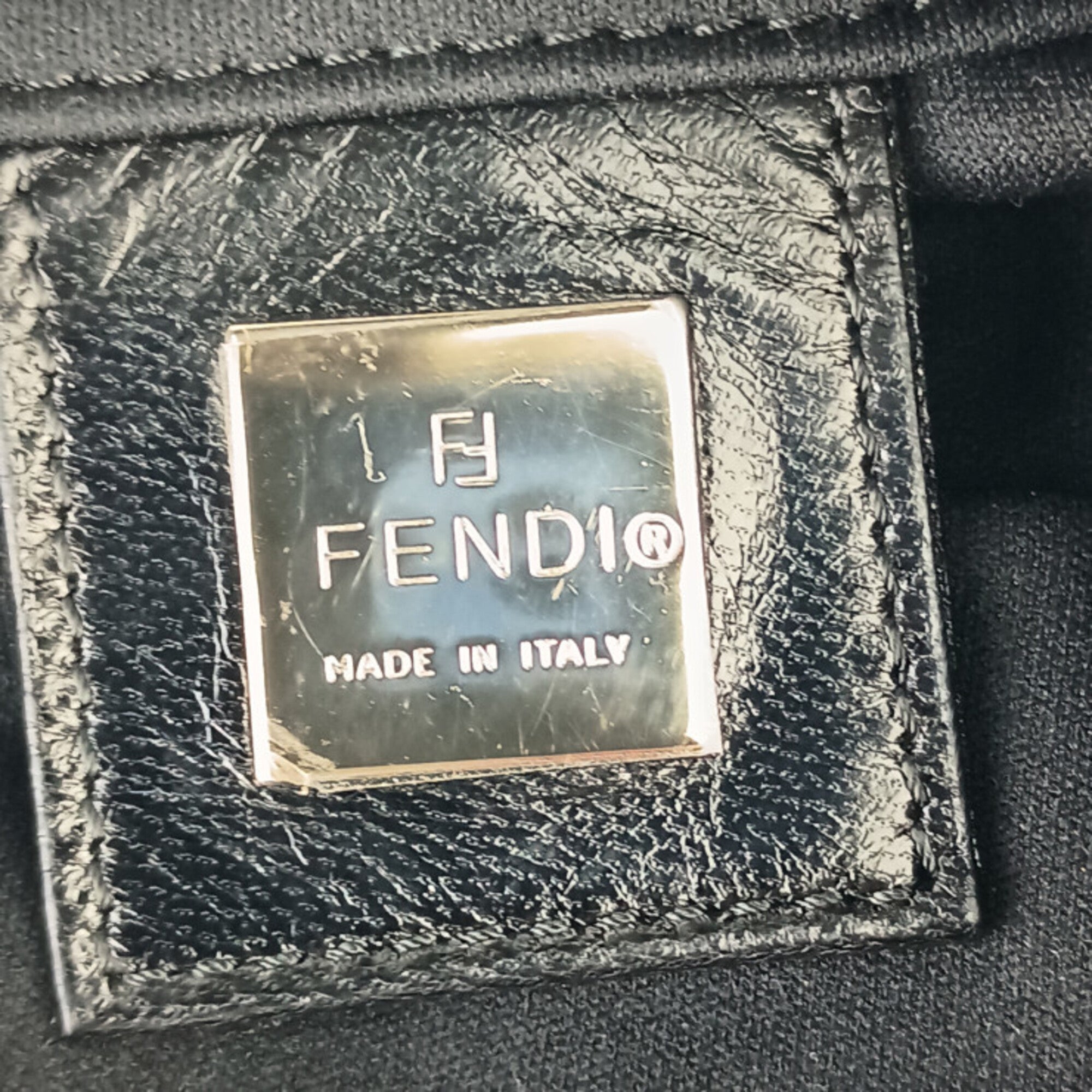 Fendi Black Canvas Handbag Shoulder Bag (Pre-Owned)