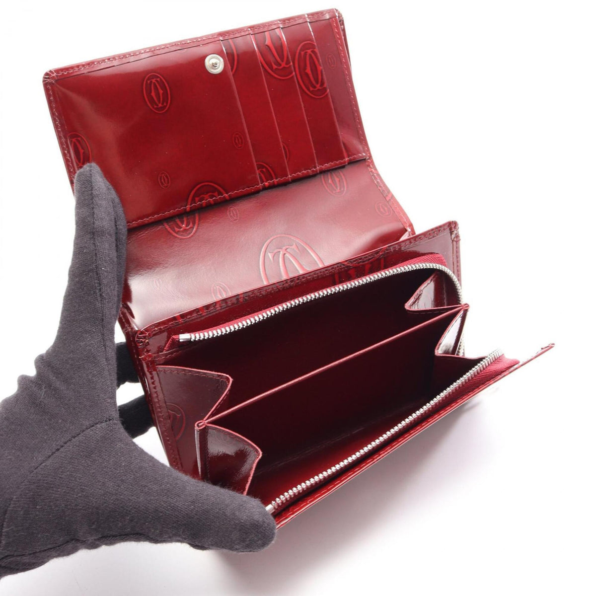 Cartier Bordeaux Patent Leather Wallet (Bi-Fold) (Pre-Owned)