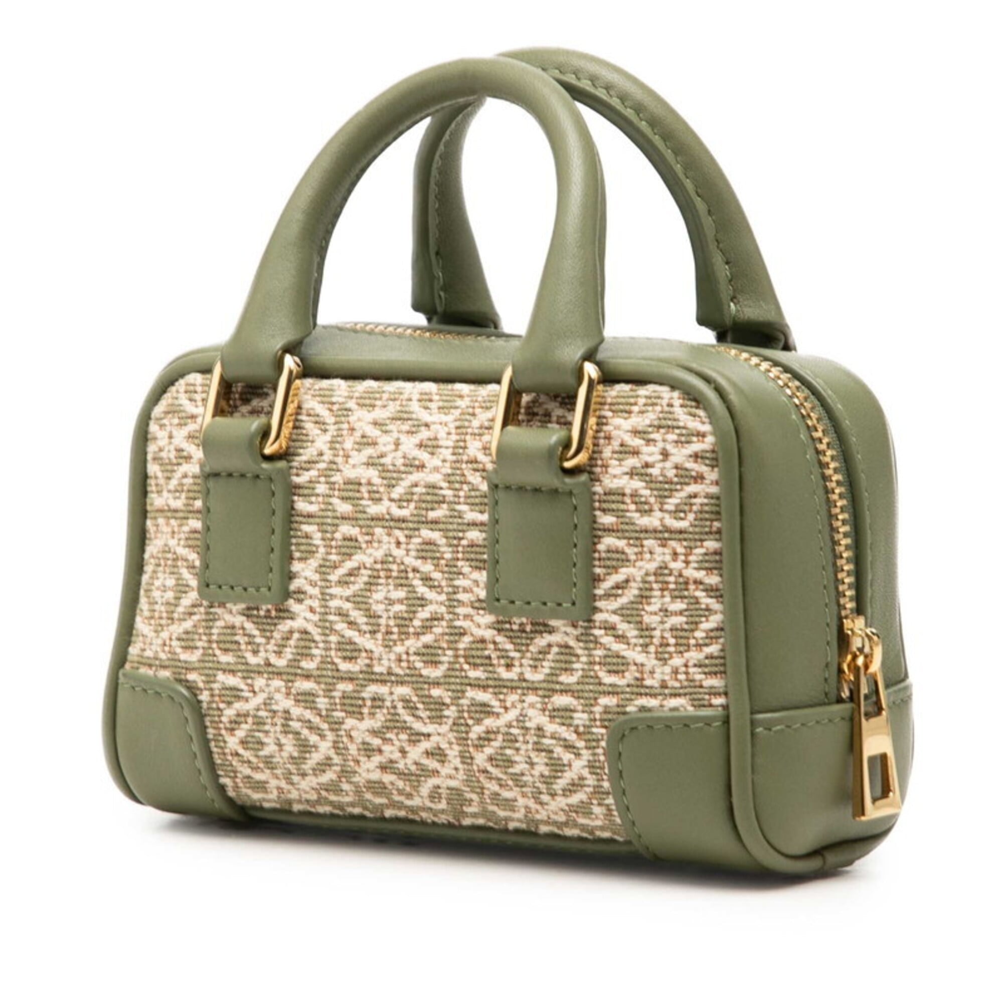 Loewe Green Canvas Handbag Shoulder Bag (Pre-Owned)