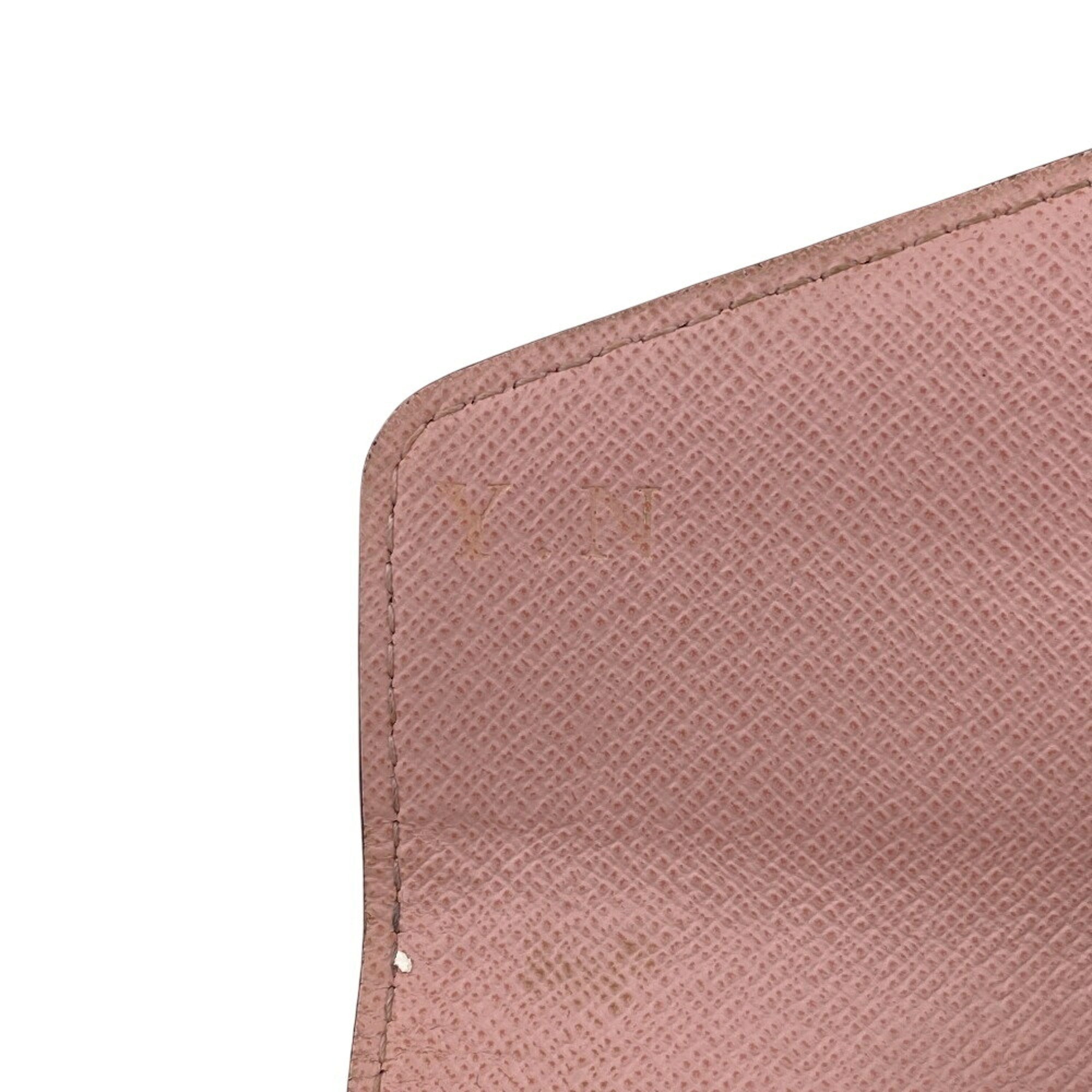 Louis Vuitton Damier Brown Rose Ballerine Leather Long Wallet (Bi-Fold) (Pre-Owned)