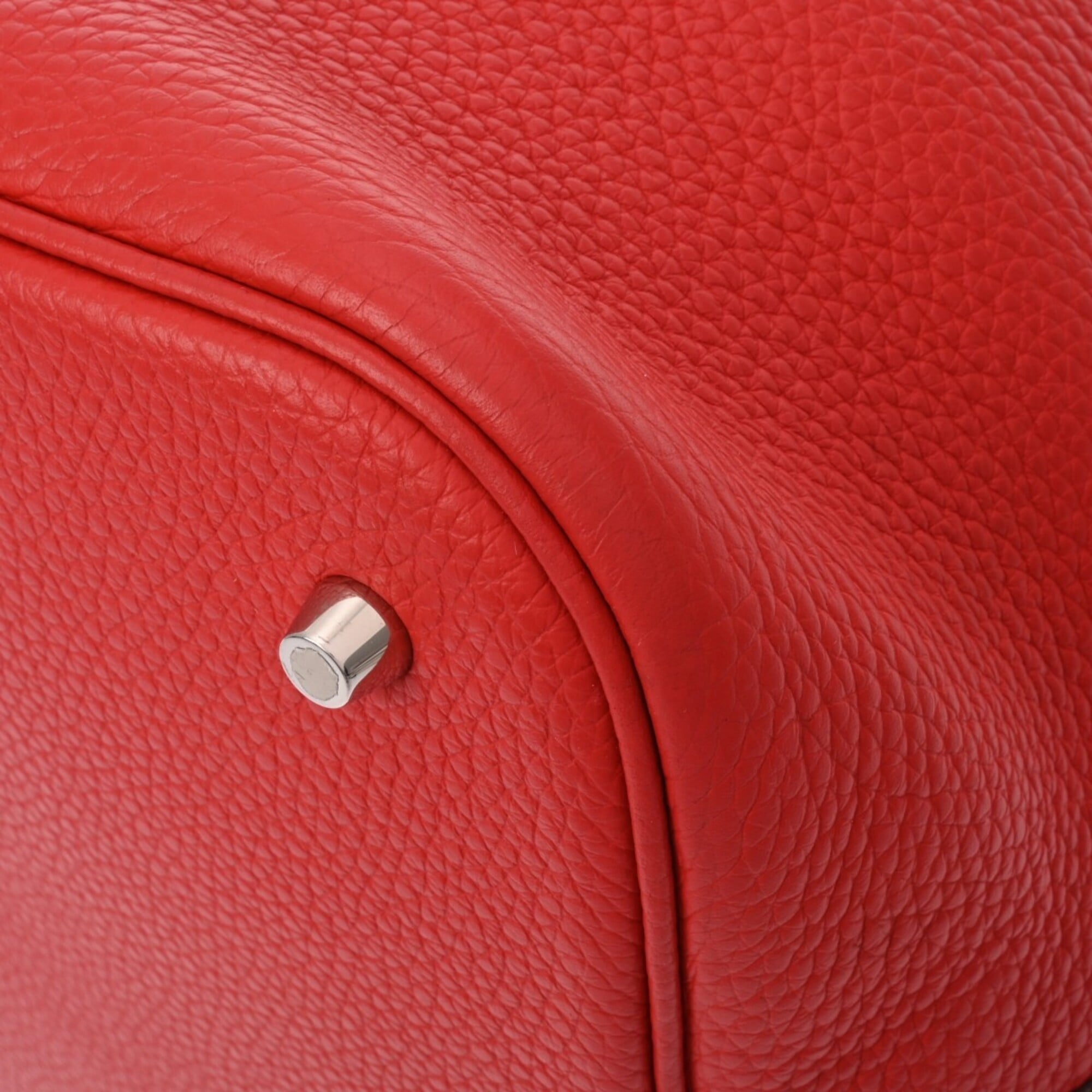 Hermes Picotin Rouge Casaque Taurillon Clemence Leather Handbag (Pre-Owned)