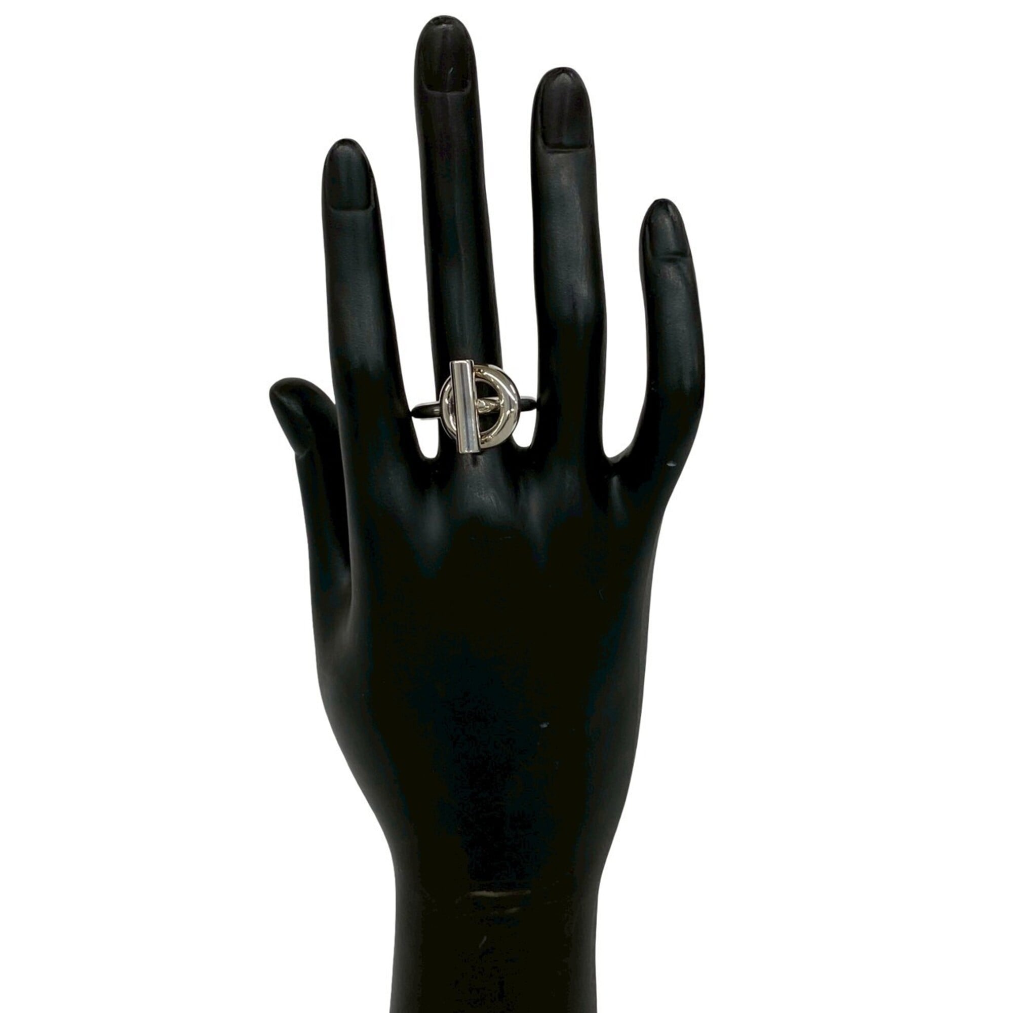 Hermes Silver Silver 925 Band Ring (Pre-Owned)