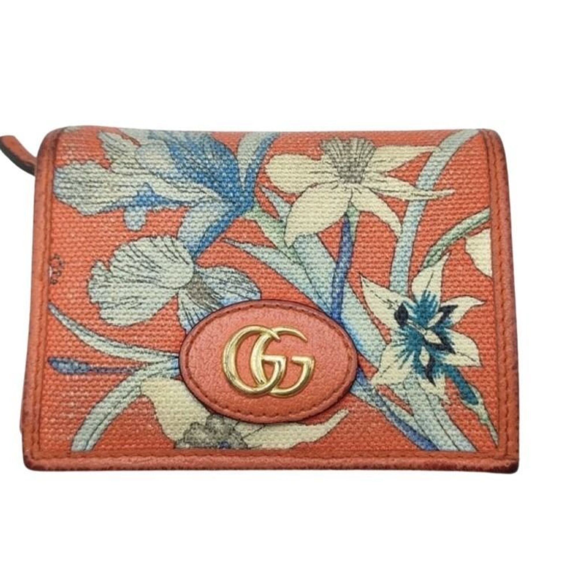 Gucci Black Multi-Color Canvas Leather Wallet (Bi-Fold) (Pre-Owned)