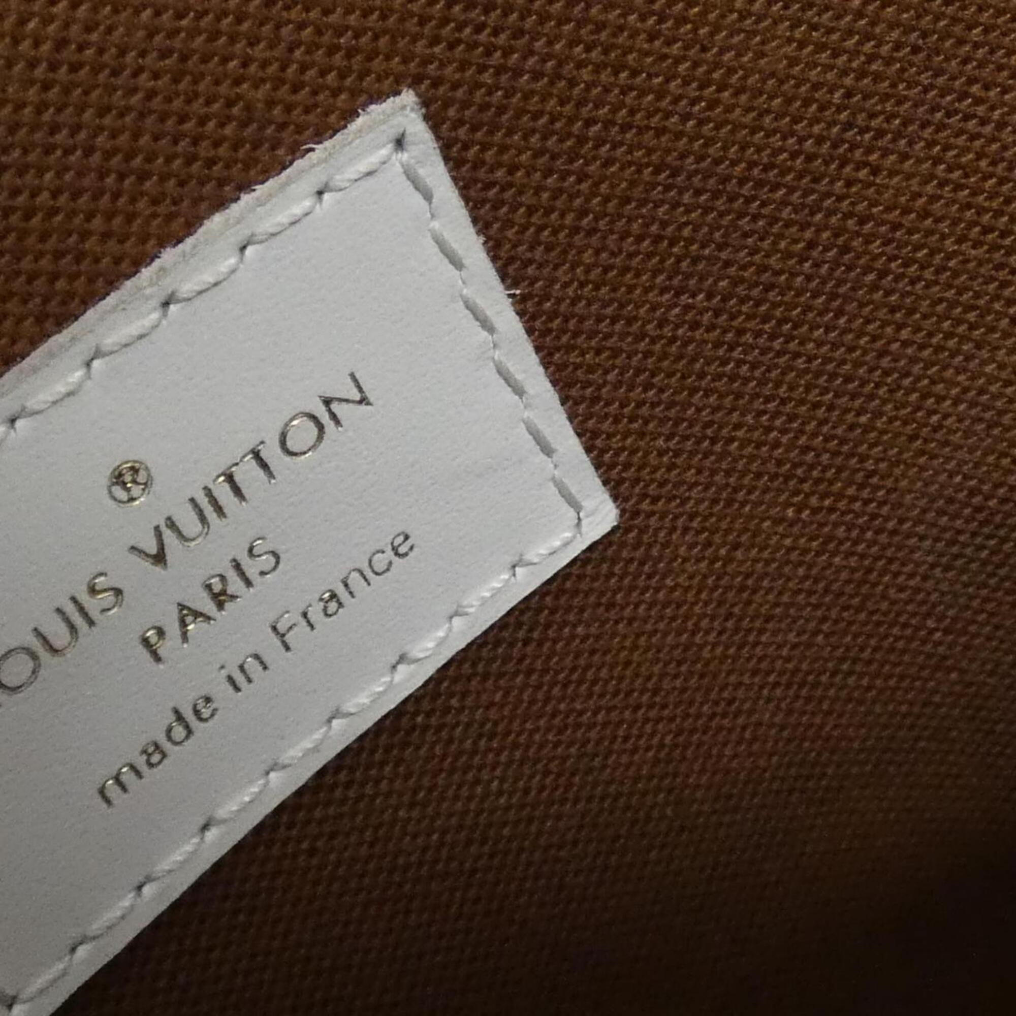 Louis Vuitton Blanc Marron Monogram Coated Canvas Handbag Pouch (Pre-Owned)