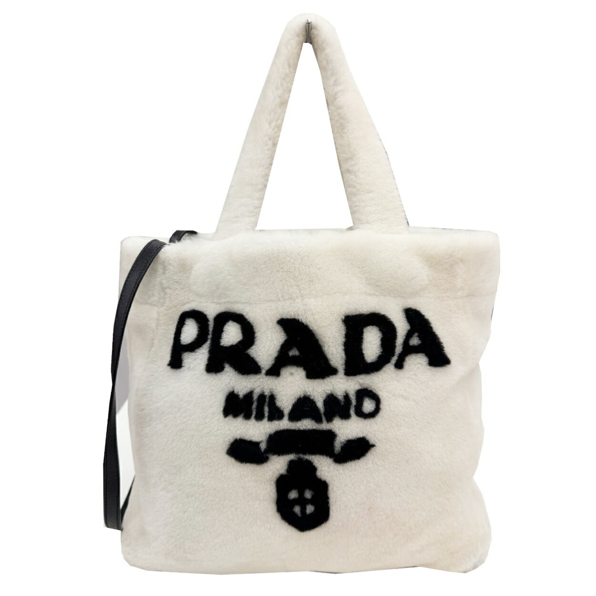 Prada White Handbag Shoulder Bag Tote Bag (Pre-Owned)