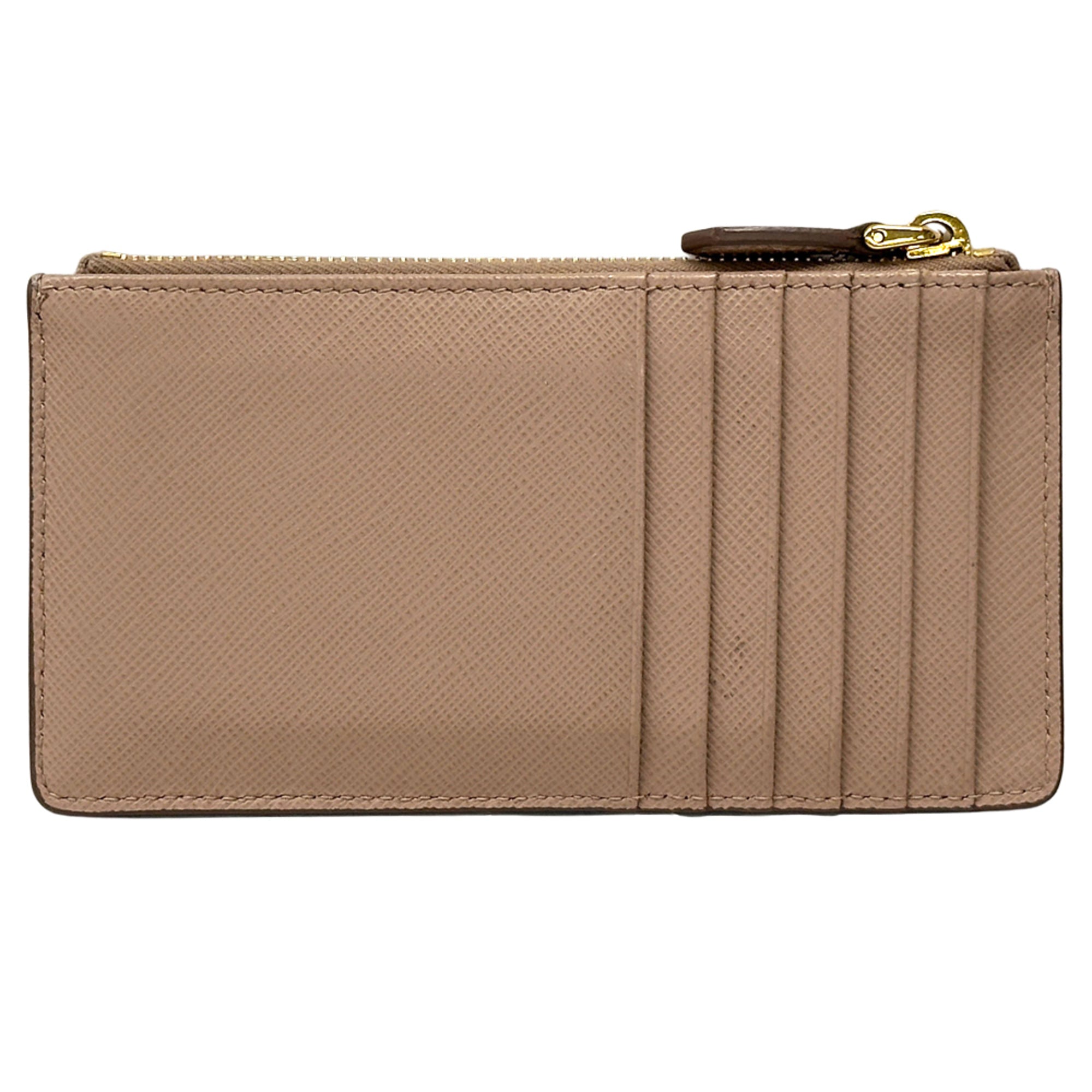Prada Pink Beige Leather Coin Purse/Coin Case (Pre-Owned)