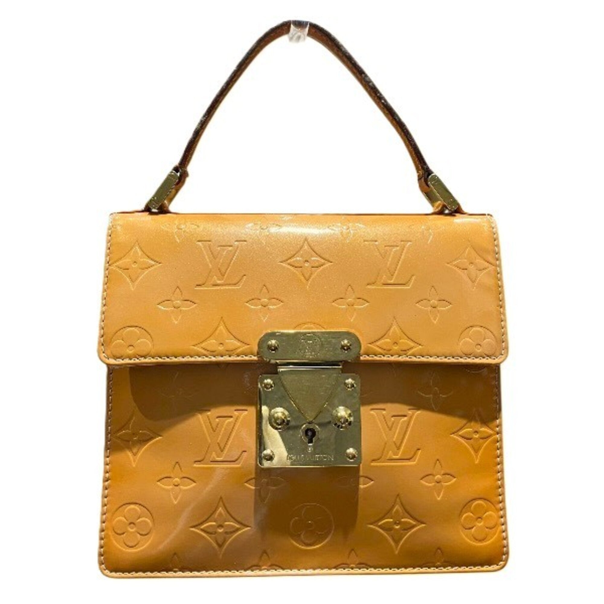 Louis Vuitton Rose Yellow Patent Leather Handbag (Pre-Owned)