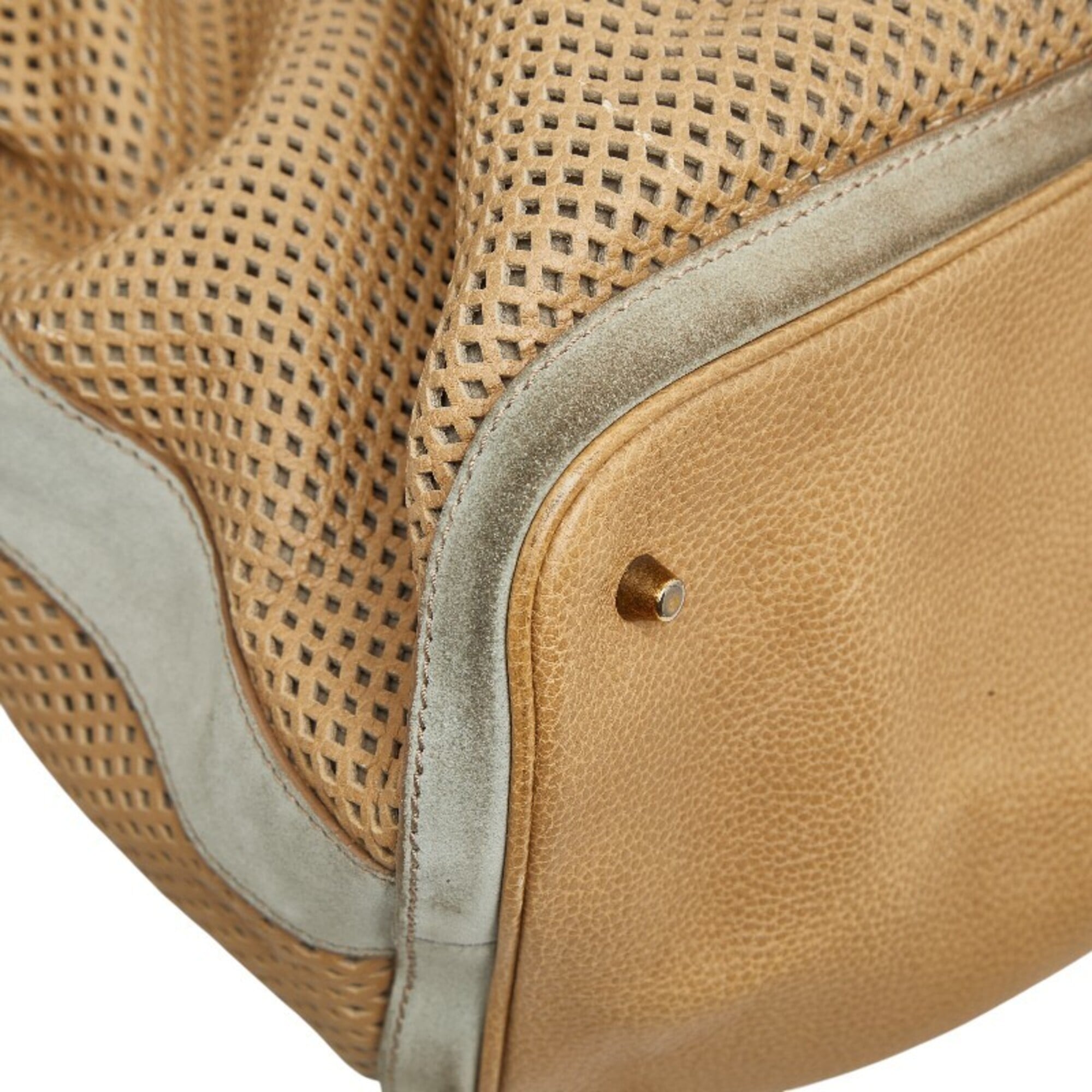 Burberry Beige Leather Handbag Shoulder Bag (Pre-Owned)