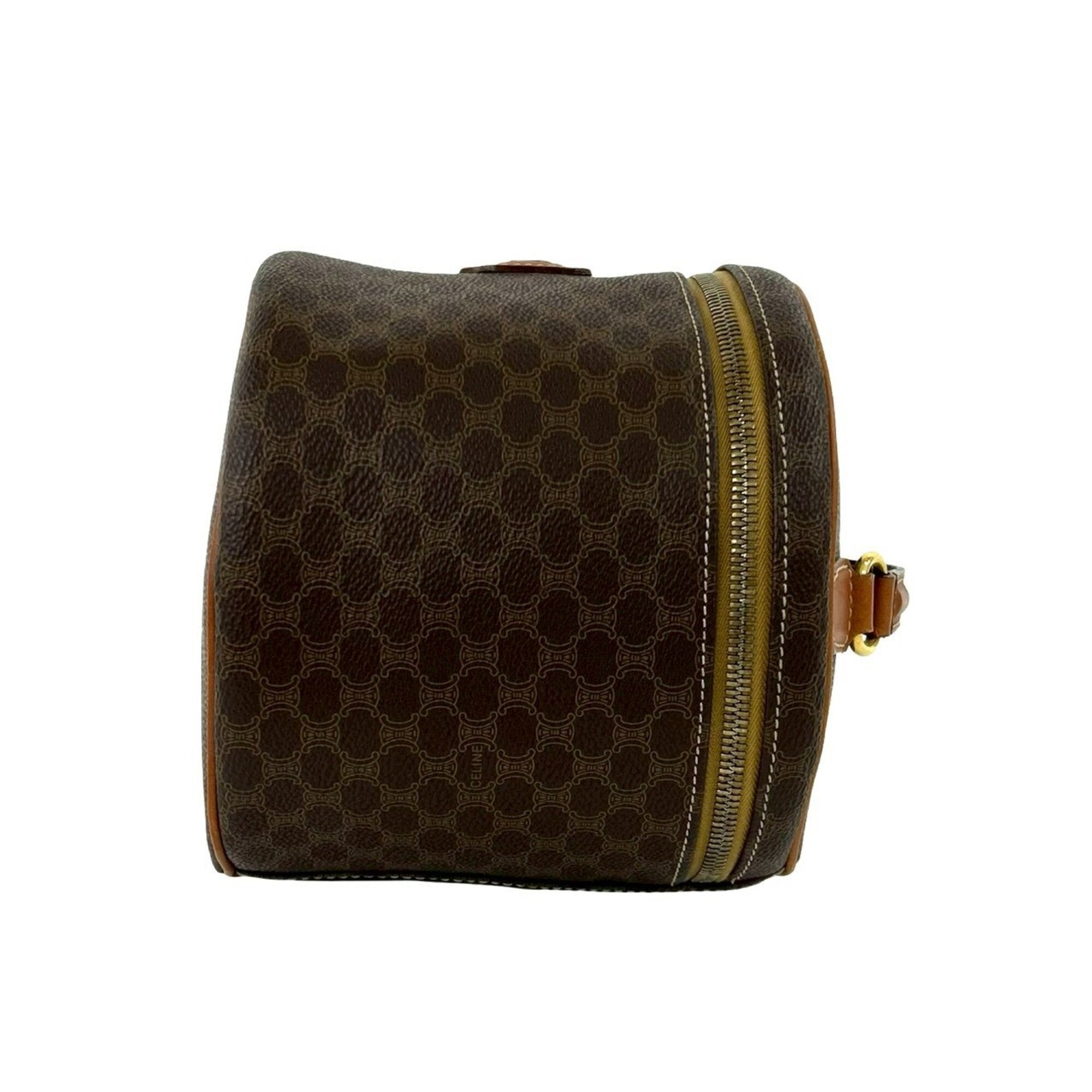 Celine Brown Pvc Leather Handbag Vanity Bag (Pre-Owned)