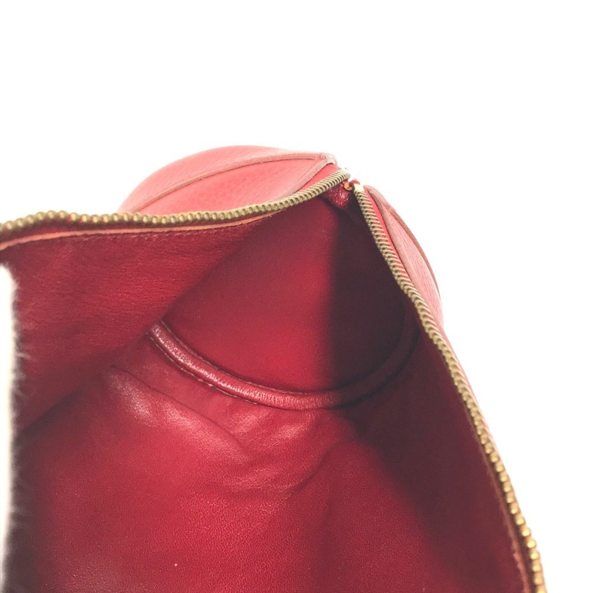 Hermes Red Color Ardennes Leather Boston Bag Handbag (Pre-Owned)