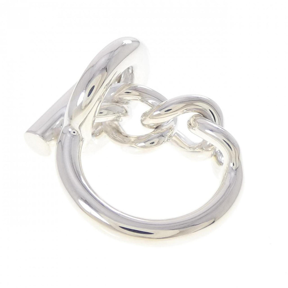 Hermes Silver Silver 925 Band Ring (Pre-Owned)