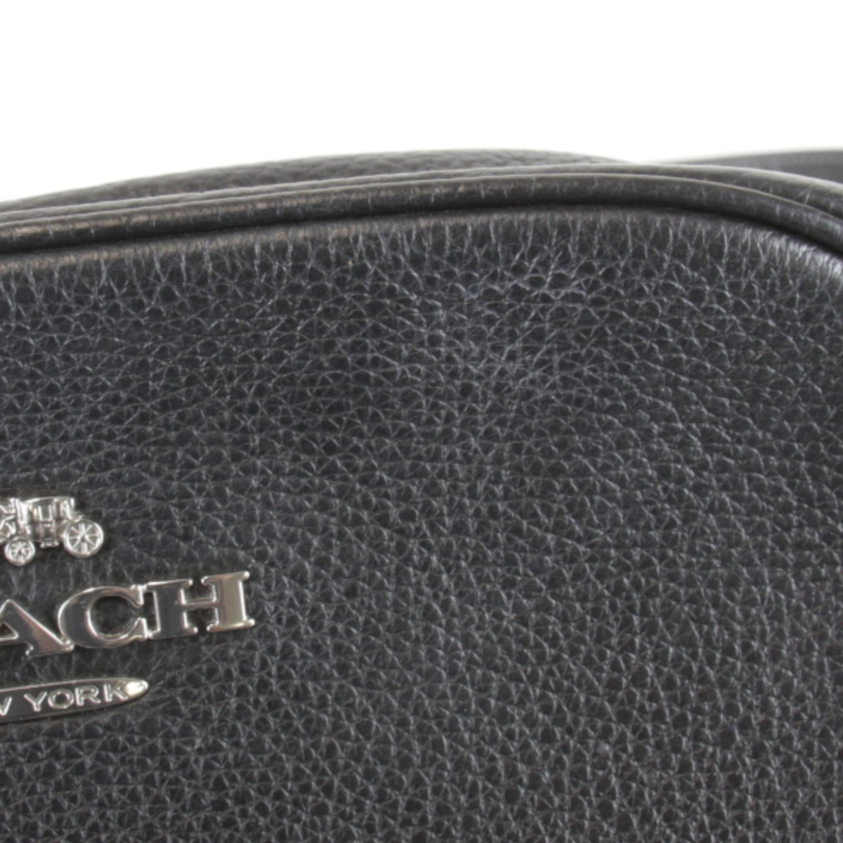 Coach Black Leather Metal Shoulder Bag (Pre-Owned)