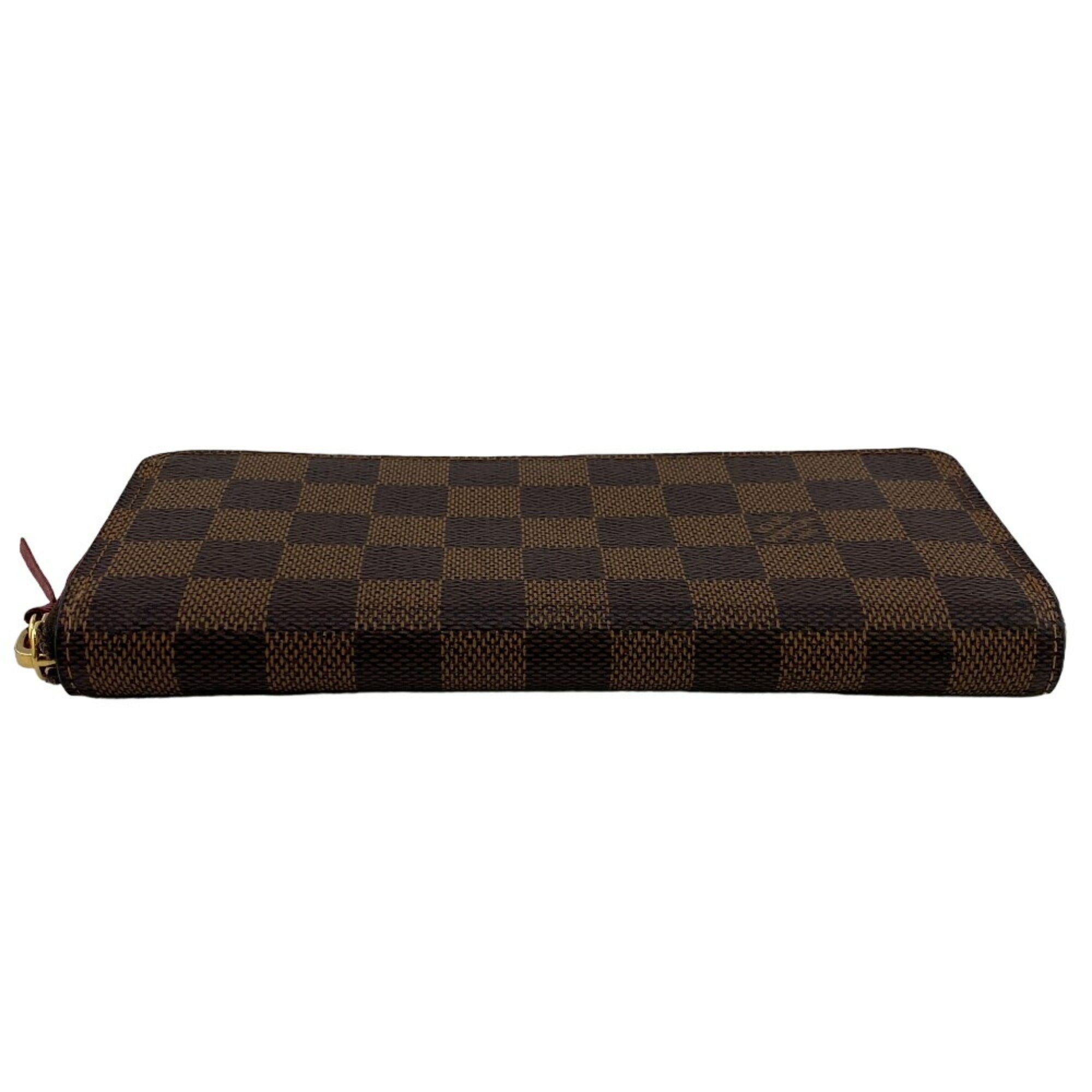 Louis Vuitton Damier Brown Leather Long Wallet (Bi-Fold) (Pre-Owned)