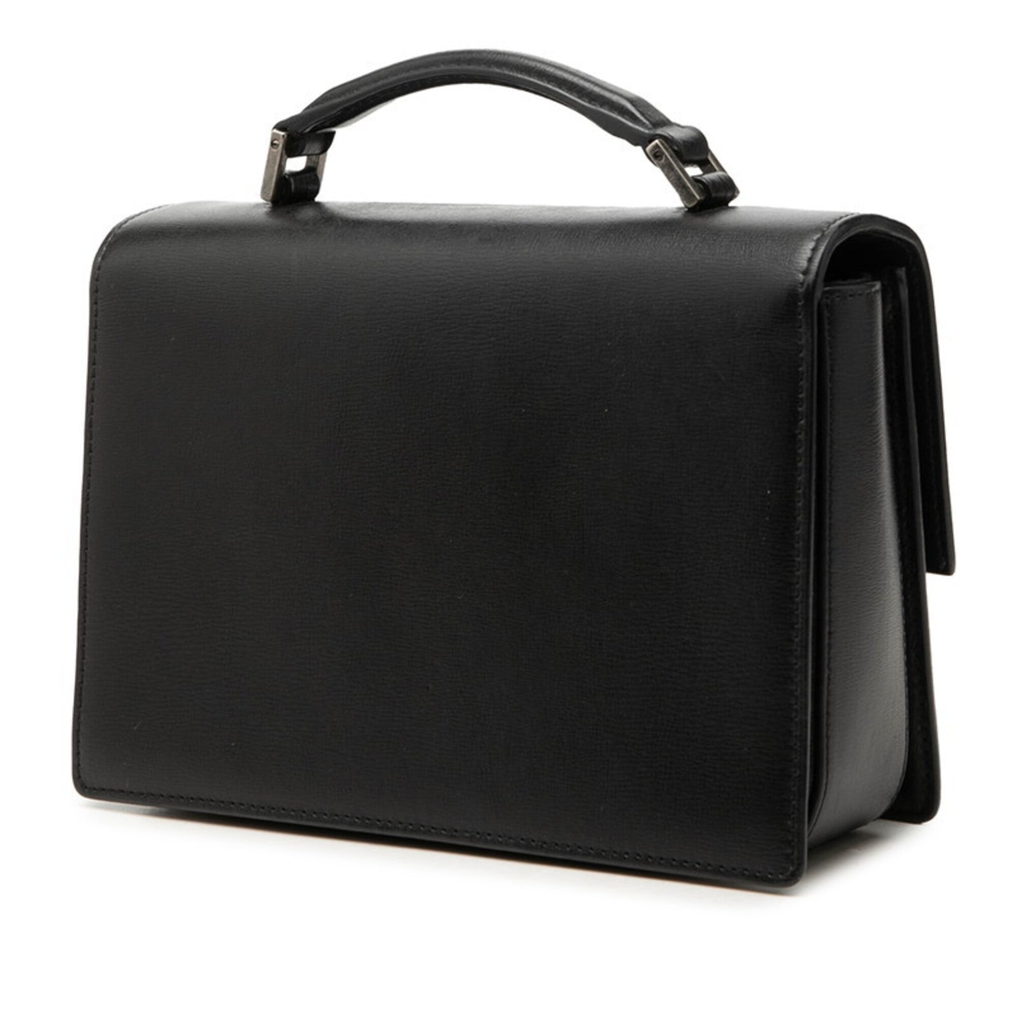 Saint Laurent Black Leather Handbag Shoulder Bag (Pre-Owned)