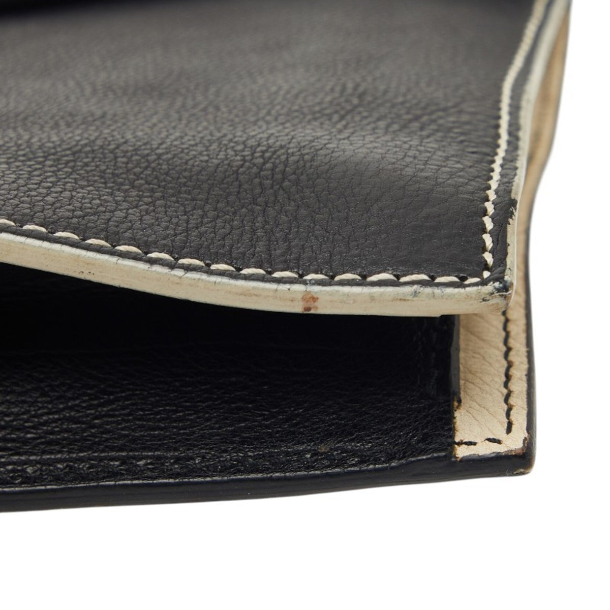 Saint Laurent Black White Leather Clutch Bag (Pre-Owned)