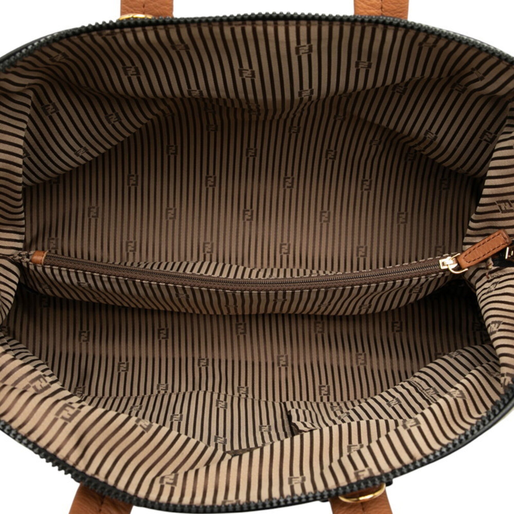 Fendi Beige Pile Fabric Leather Handbag (Pre-Owned)