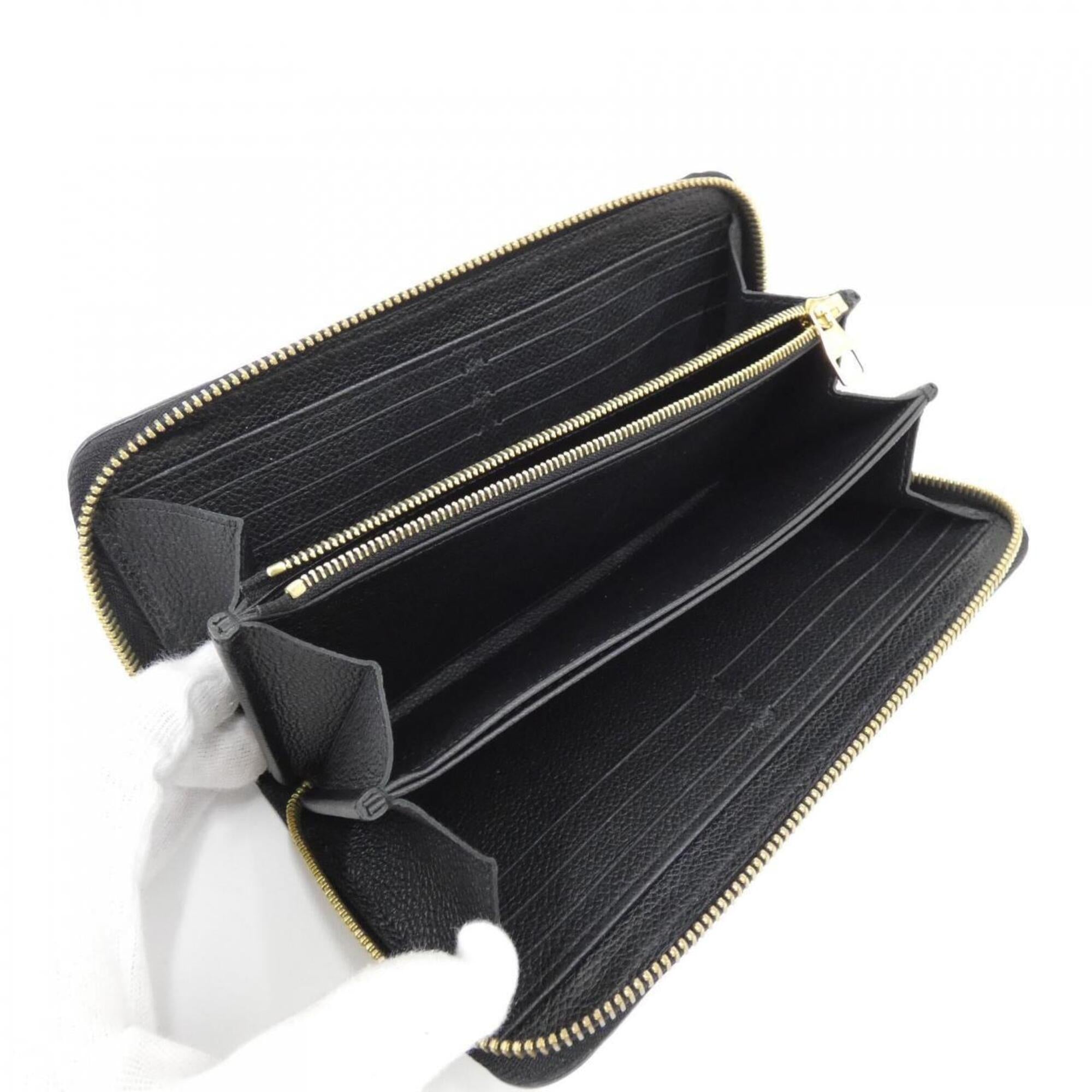 Louis Vuitton Monogram Empreinte Black Leather Long Wallet (Bi-Fold) (Pre-Owned)