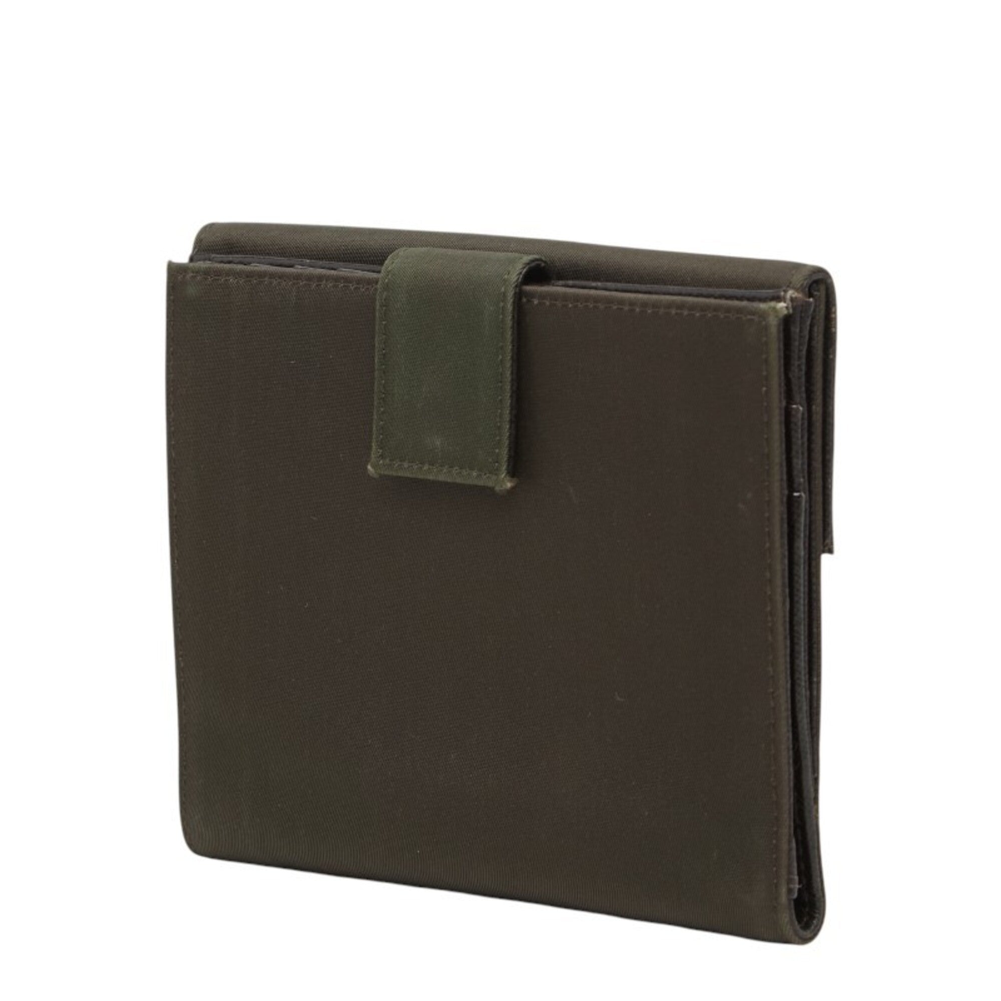 Prada Green Khaki Nylon Leather Wallet (Bi-Fold) (Pre-Owned)