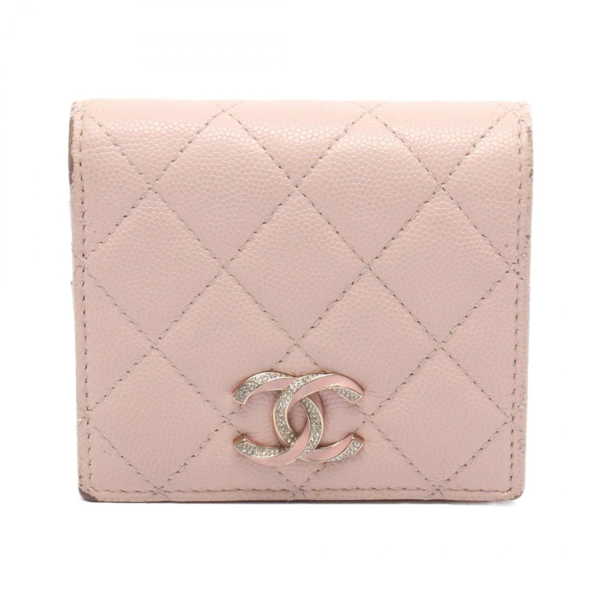 Chanel Pink Grained Calfskin Wallet (Bi-Fold) (Pre-Owned)