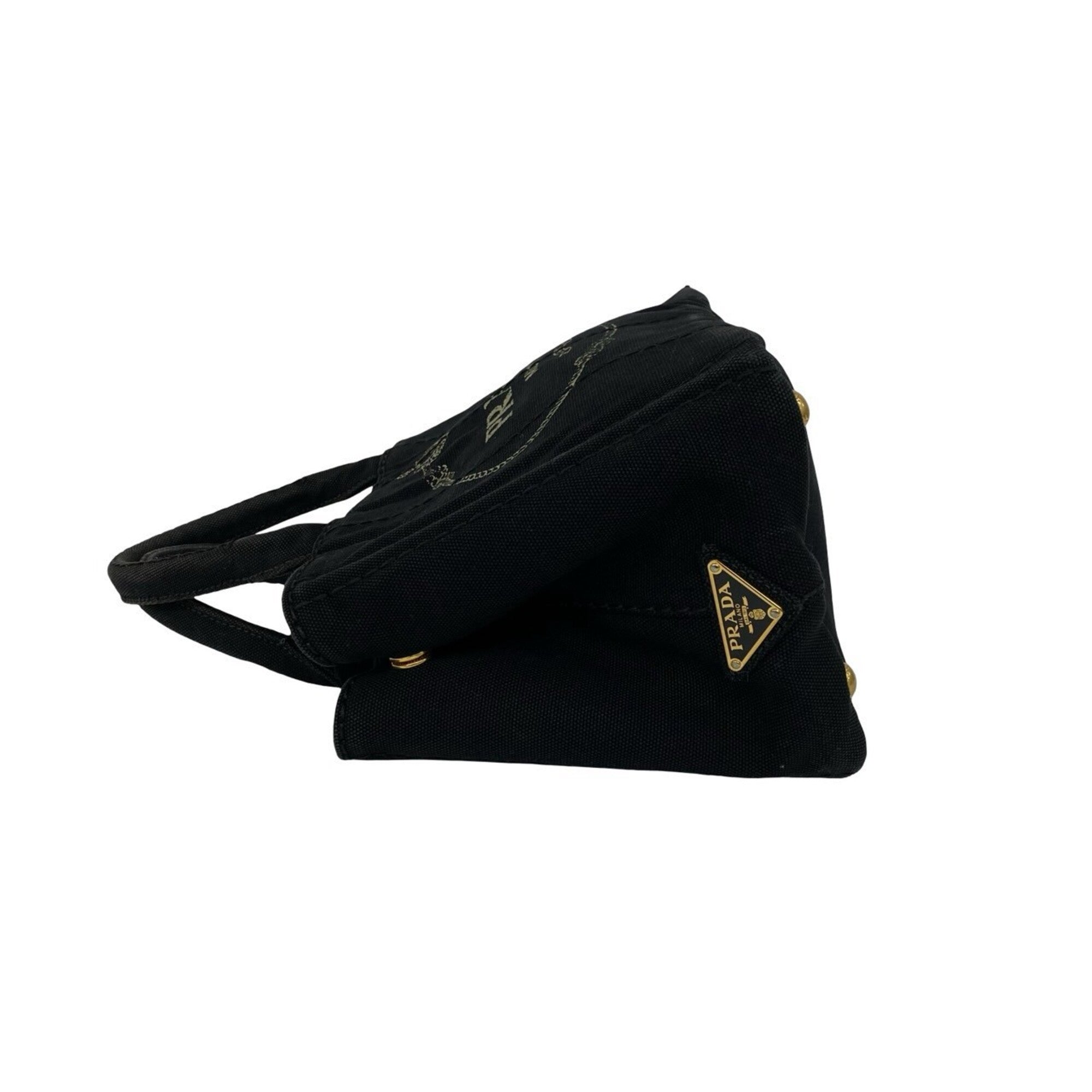 Prada Black Canvas Shoulder Bag Tote Bag (Pre-Owned)