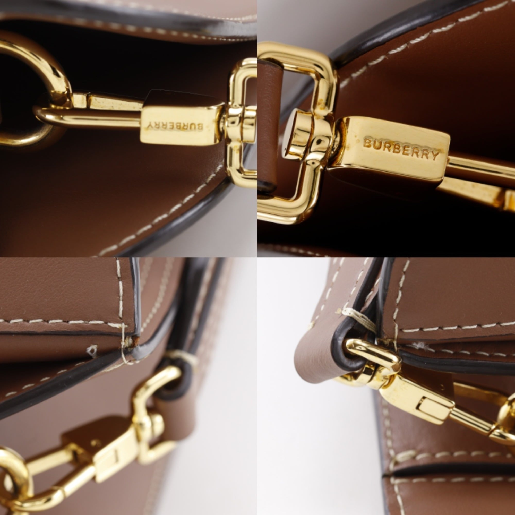 Burberry Brown Canvas Leather Handbag (Pre-Owned)