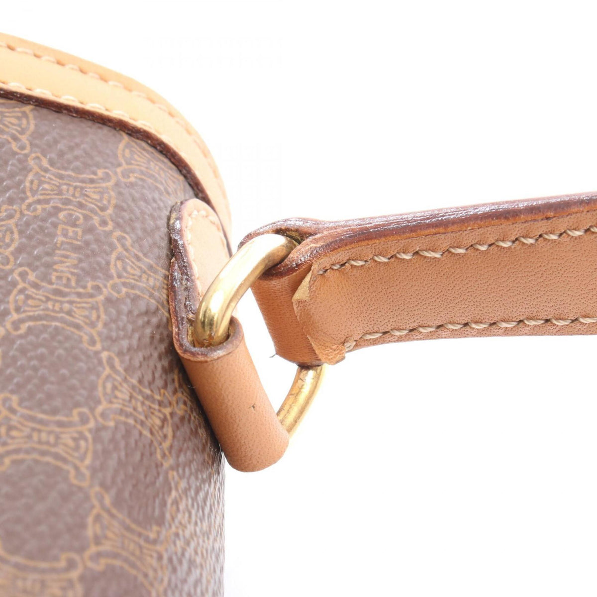 Celine Brown Pvc Coated Canvas Leather Handbag (Pre-Owned)