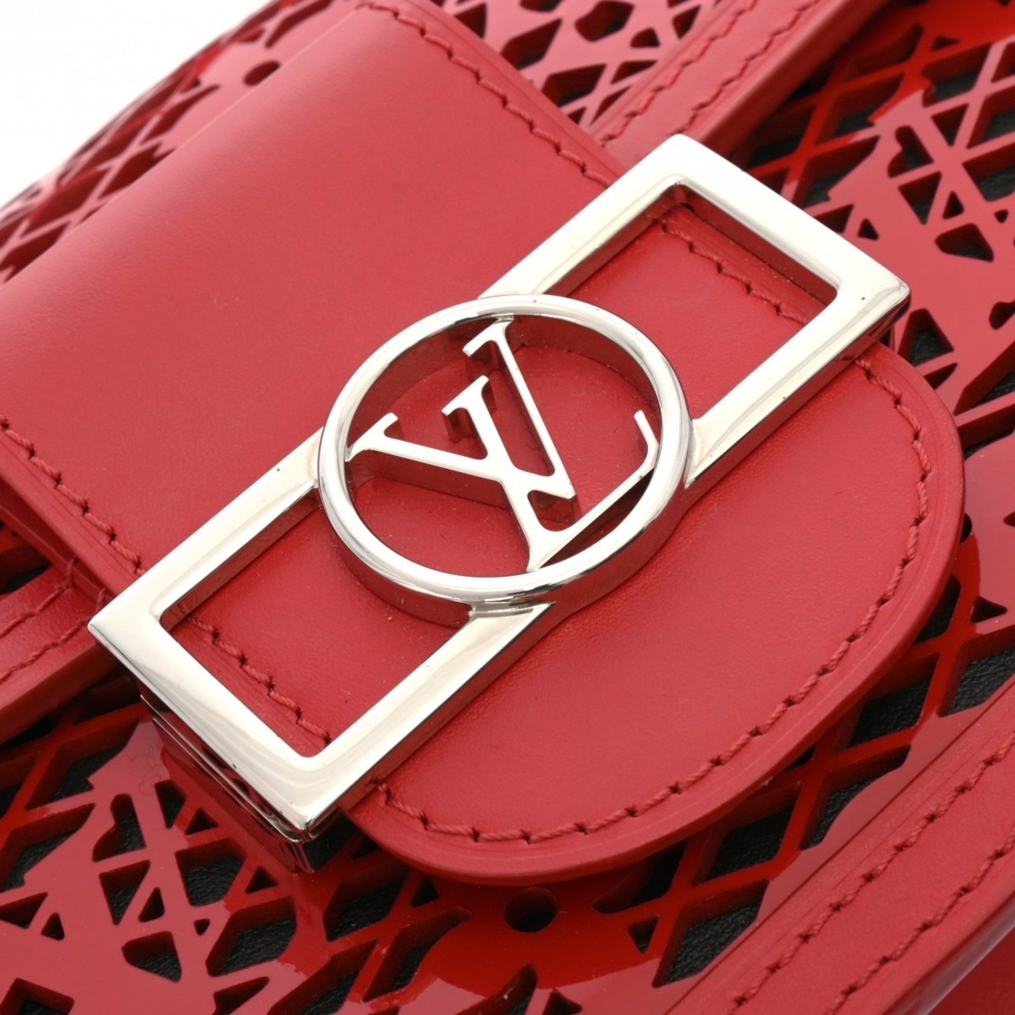 Louis Vuitton Red Color Leather Shoulder Bag (Pre-Owned)