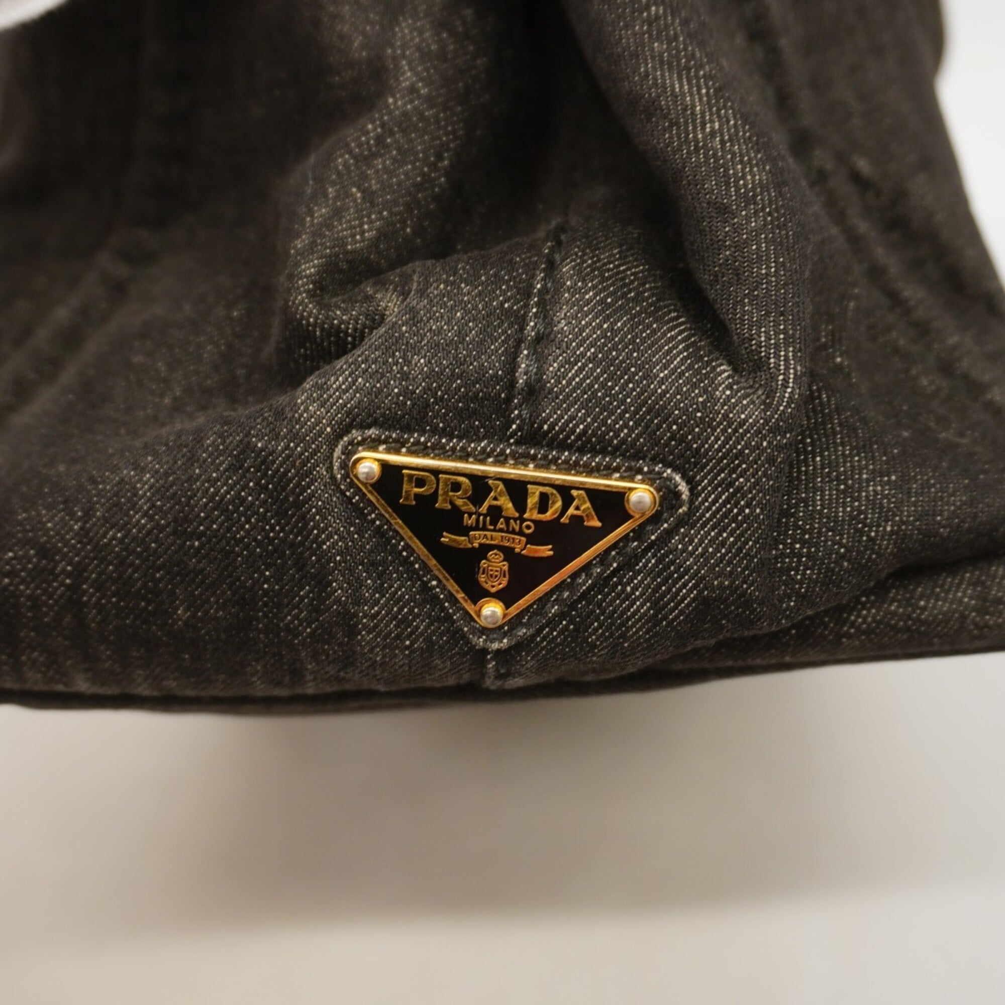 Prada Black Denim Tote Bag (Pre-Owned)