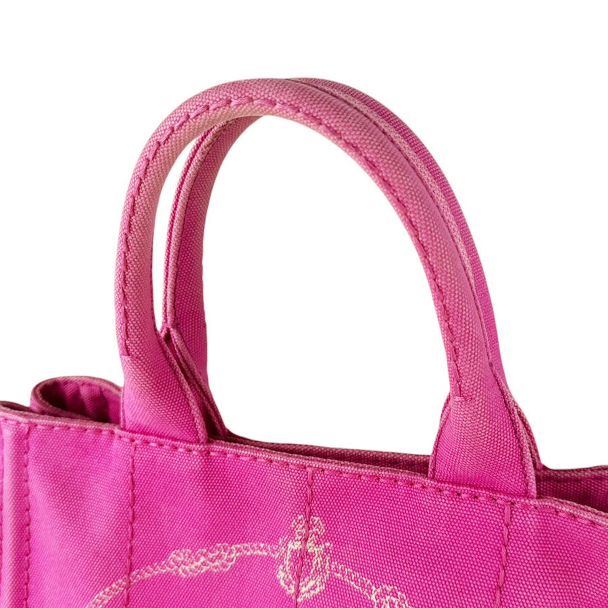 Prada Pink Canvas Handbag Shoulder Bag (Pre-Owned)