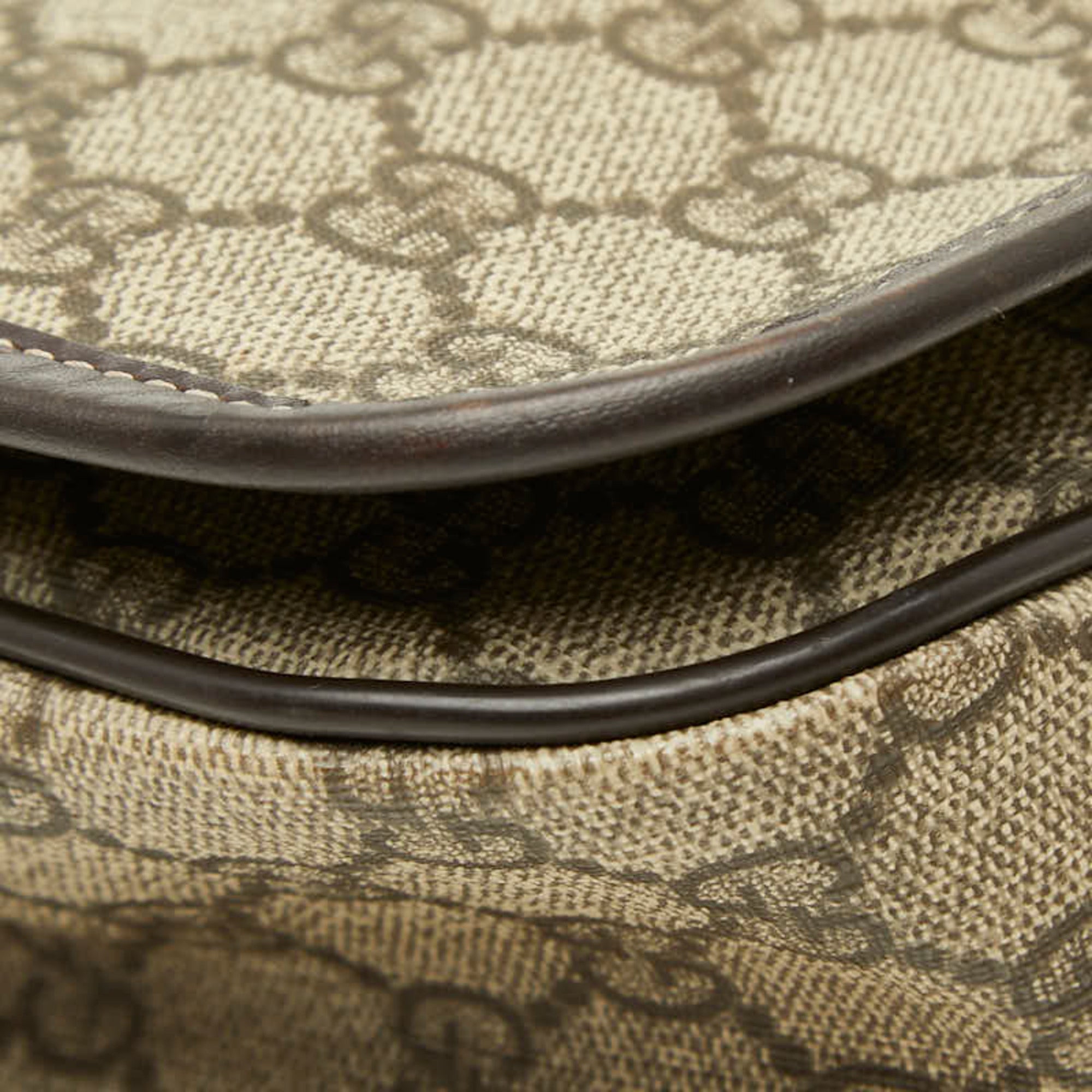 Gucci Beige Brown Leather Pvc Messenger Bag (Pre-Owned)