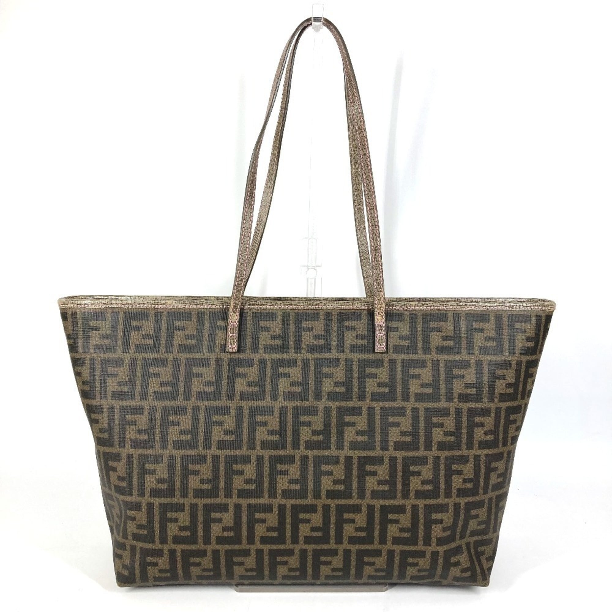 Fendi Zucca Brown Pvc Leather Shoulder Bag Tote Bag (Pre-Owned)