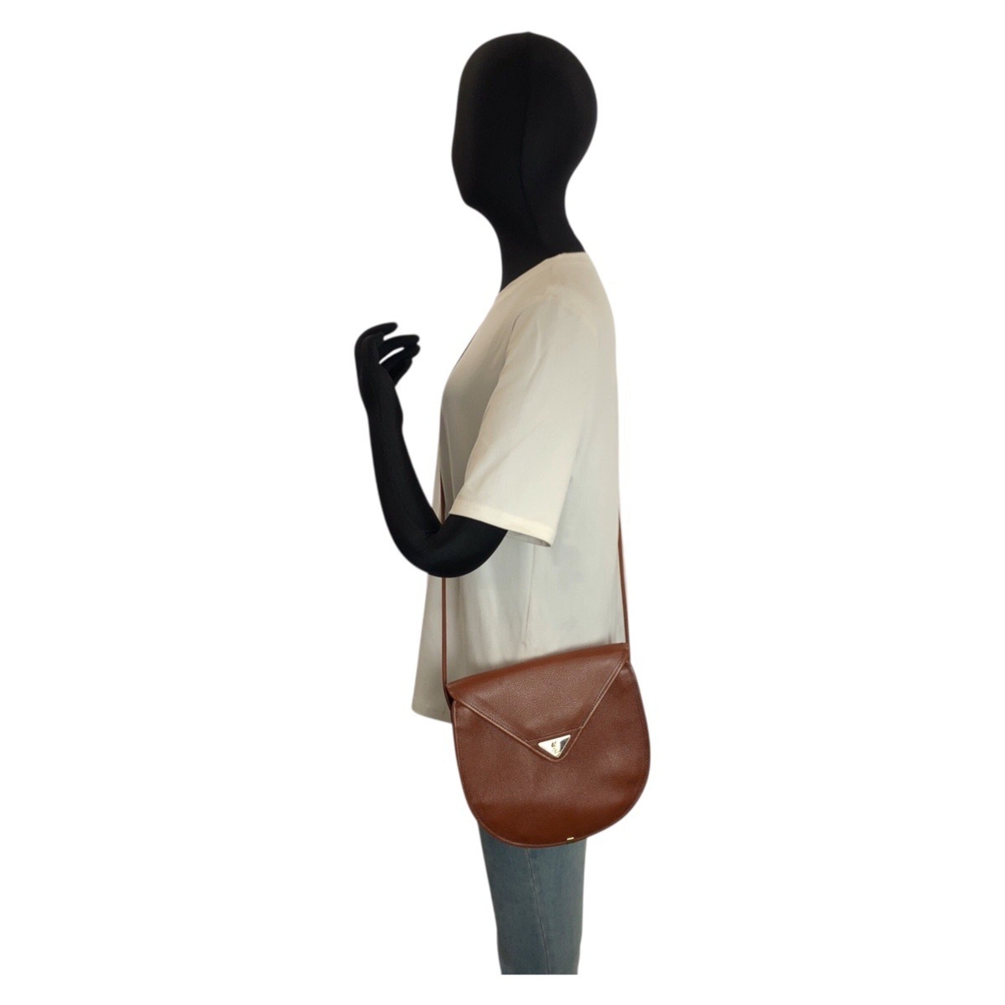 Yves Saint Laurent Brown Leather Pochette Shoulder Bag (Pre-Owned)