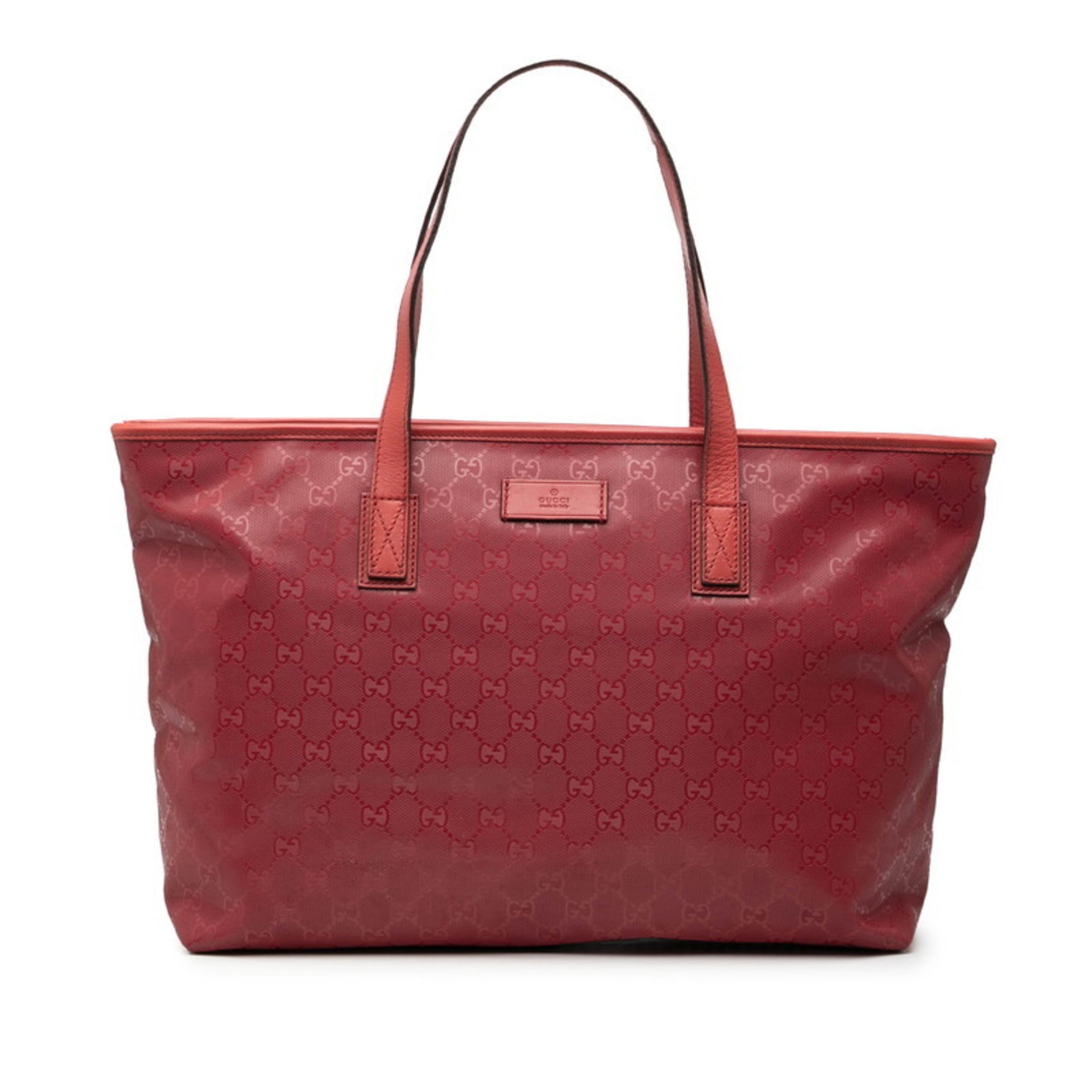 Gucci Pink Red Color Gg Imprimé Tote Bag (Pre-Owned)