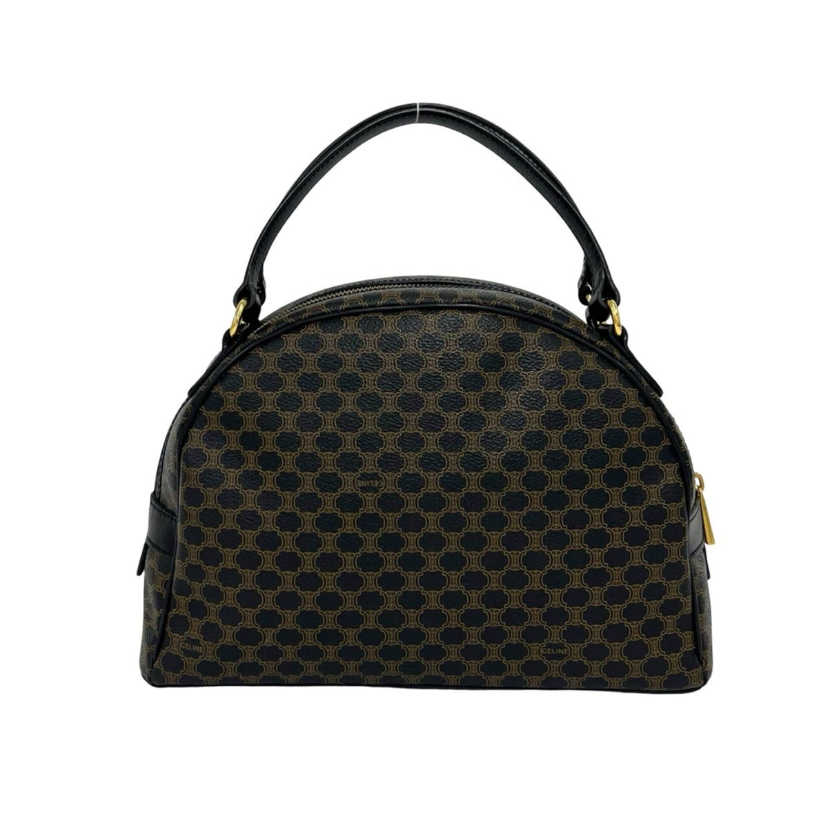 Celine Black Brown Leather Pvc Boston Bag Handbag (Pre-Owned)