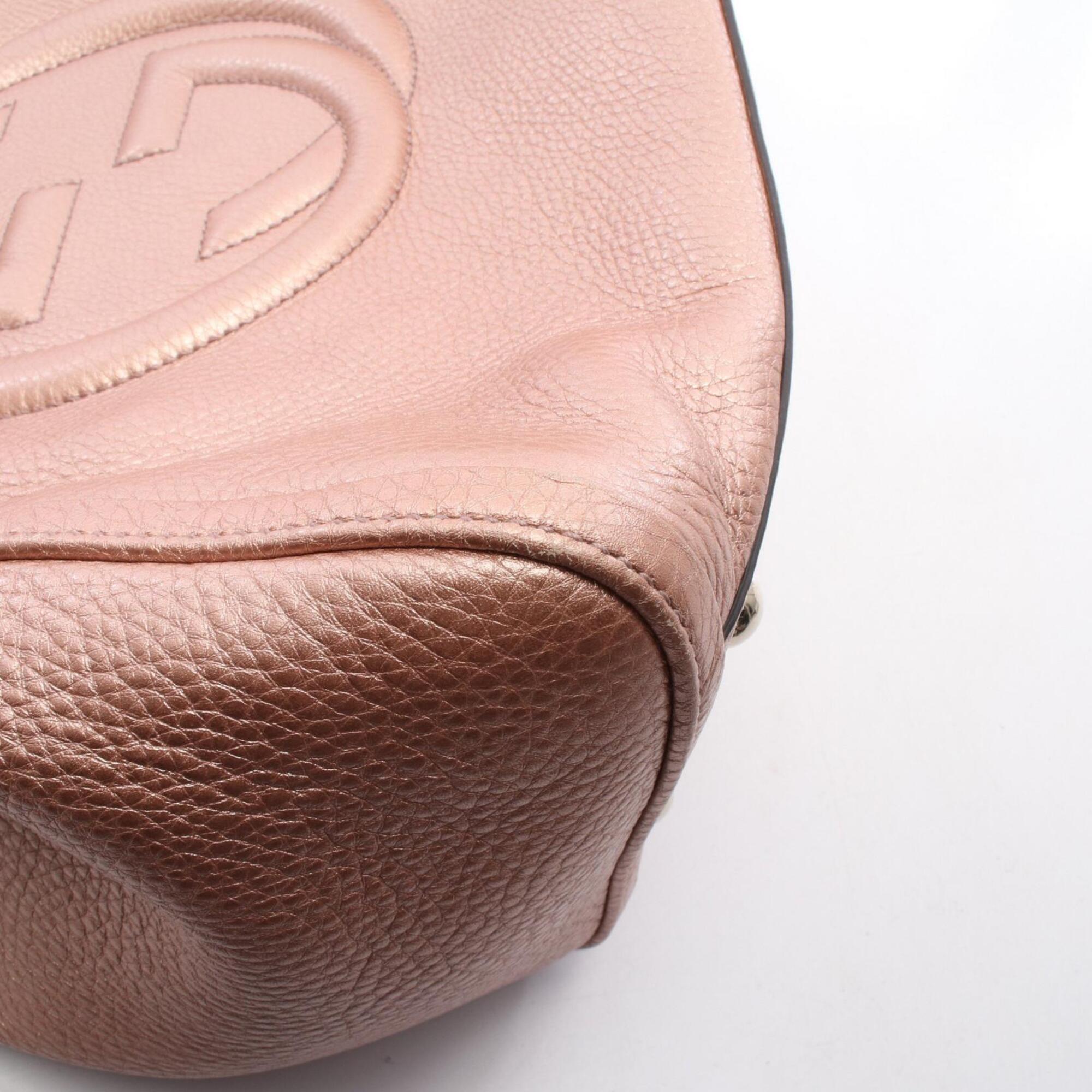 Gucci Metallic Pink Leather Handbag Tote Bag (Pre-Owned)
