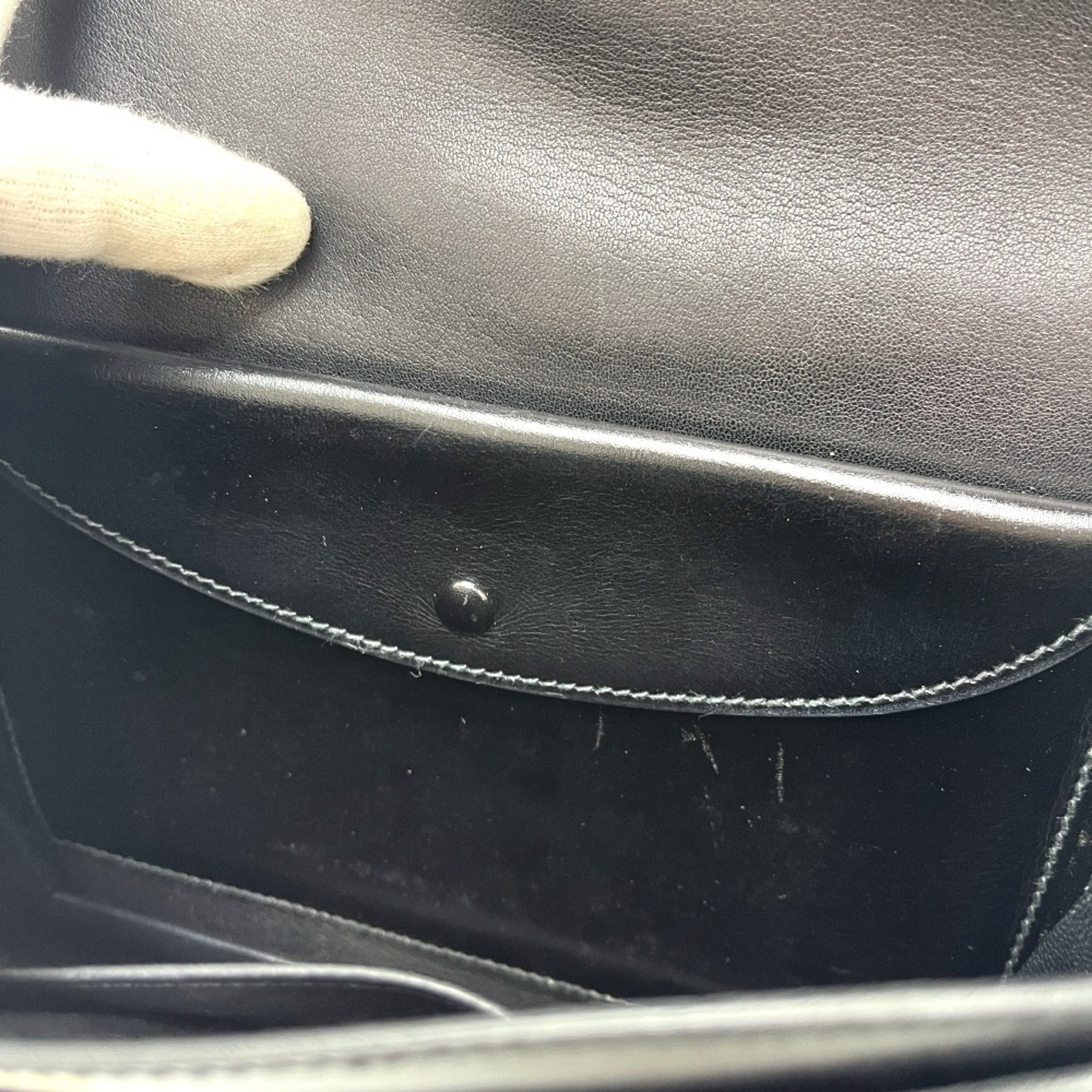 Hermes Black Box Calf Leather Clutch Bag (Pre-Owned)