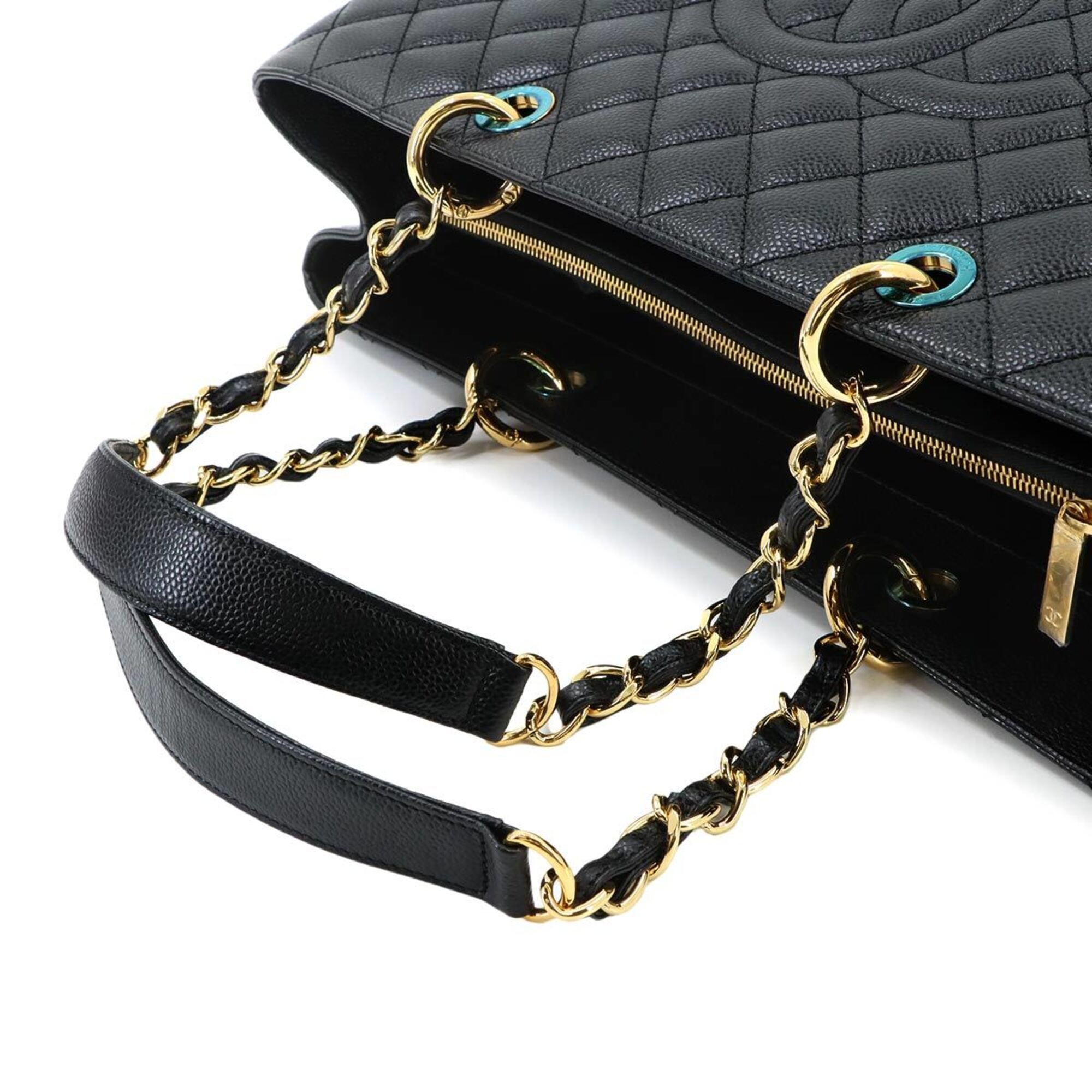 Chanel Black Grained Calfskin Handbag Tote Bag (Pre-Owned)
